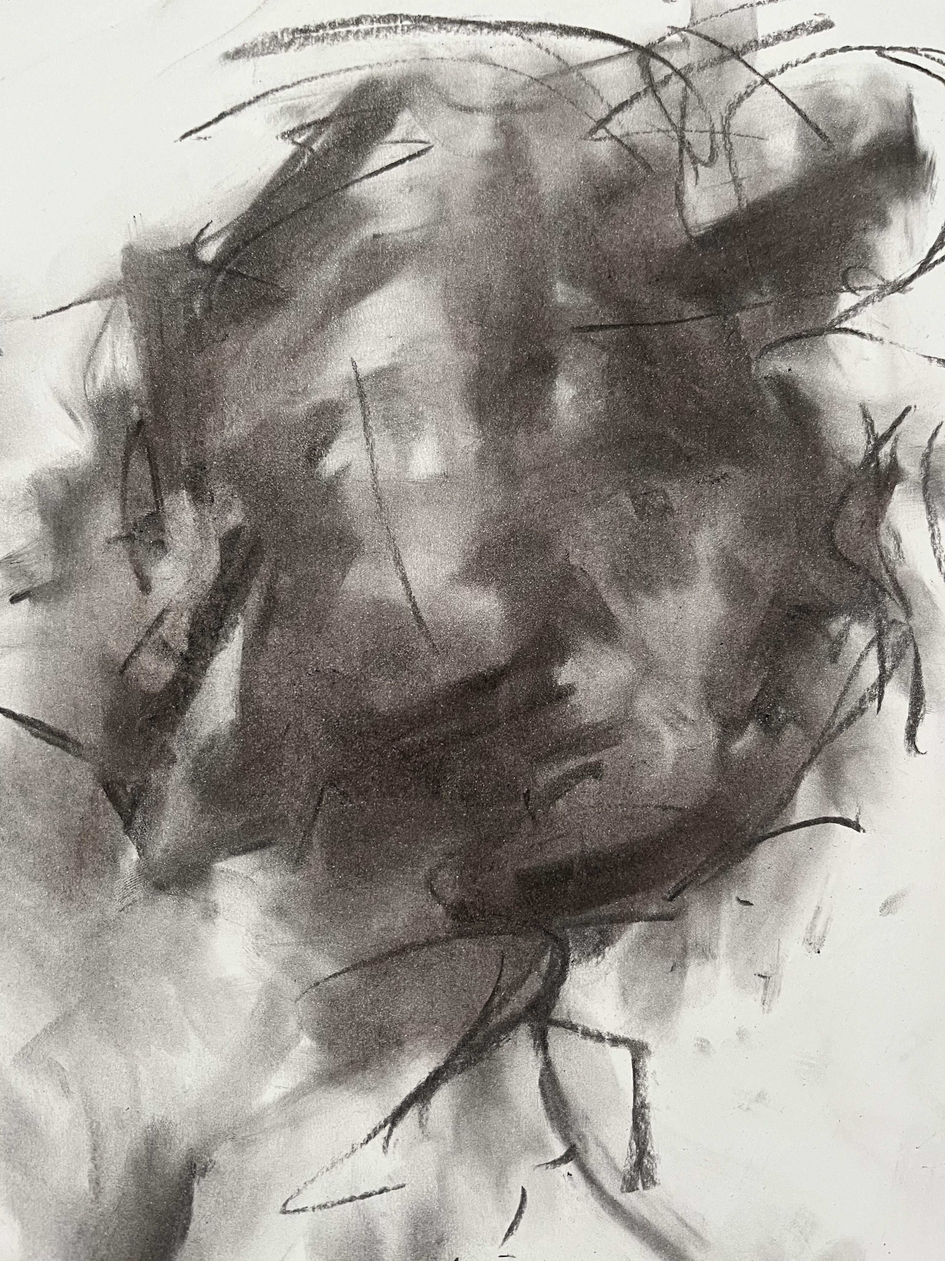 Forever, Zeichnung, Kohle auf Papier (Impressionismus), Art, von James Shipton