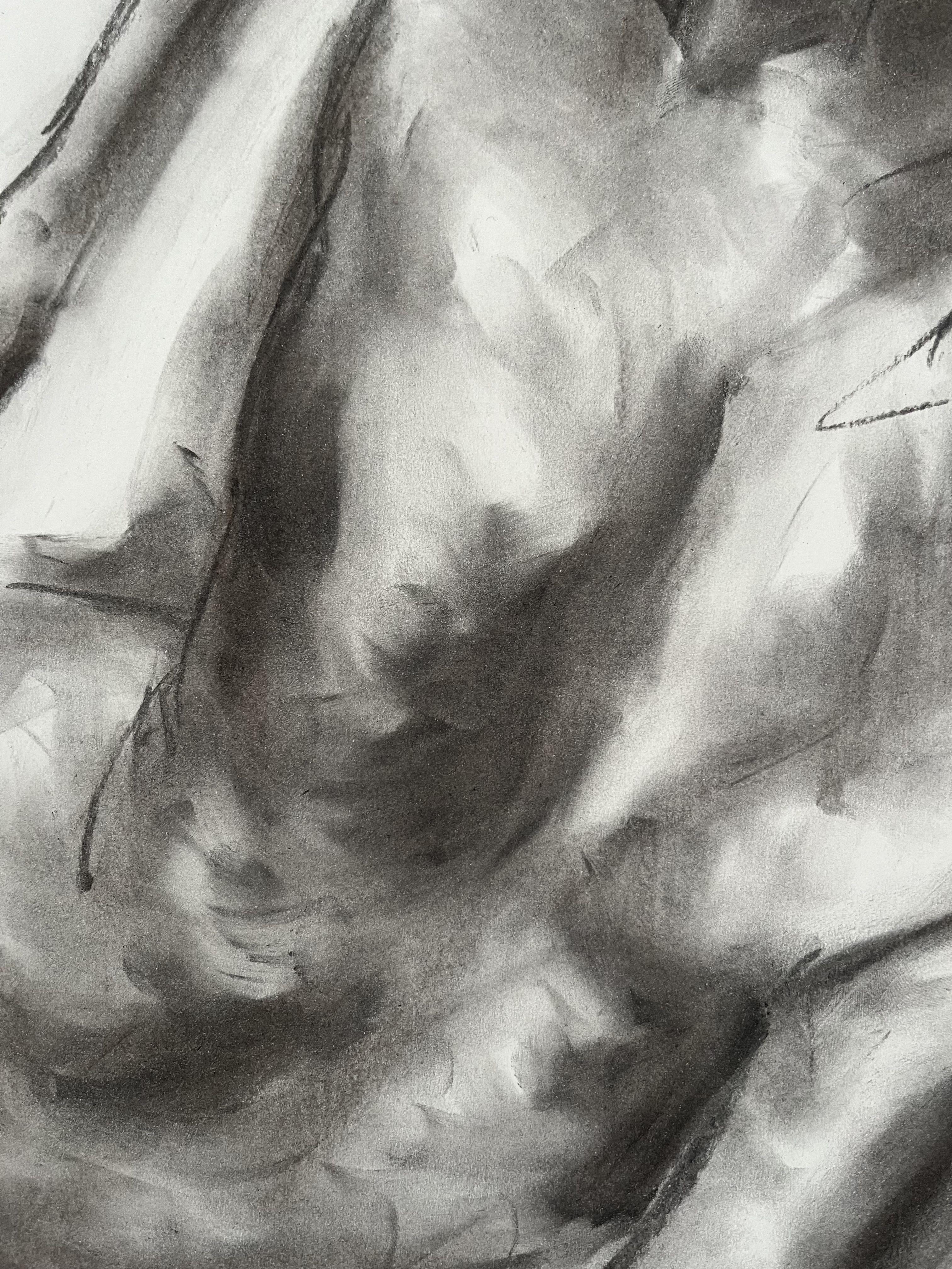 Forever, Zeichnung, Kohle auf Papier im Angebot 1