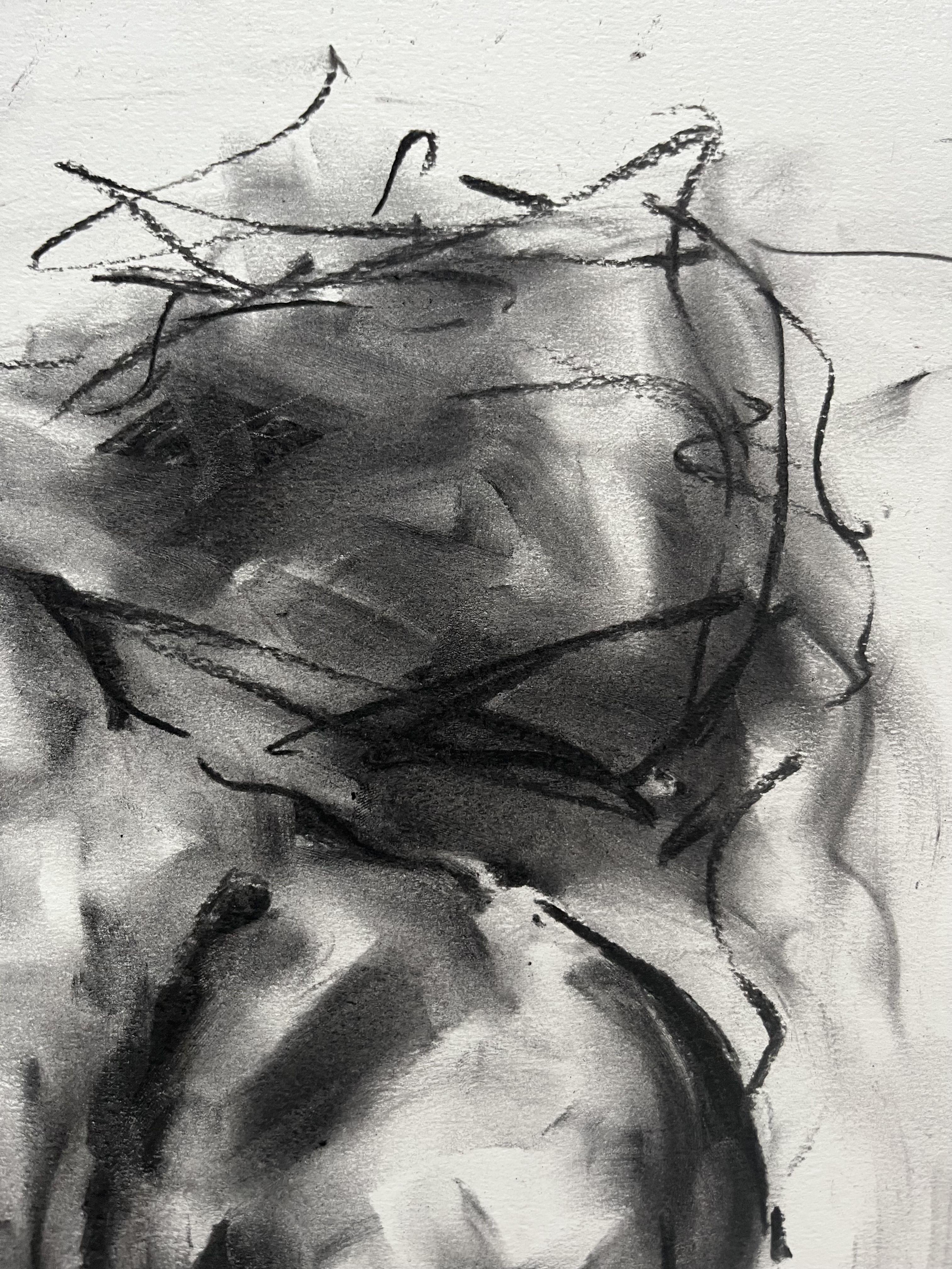 Augusta, Drawing, Charcoal on Paper - Impressionist Art by James Shipton