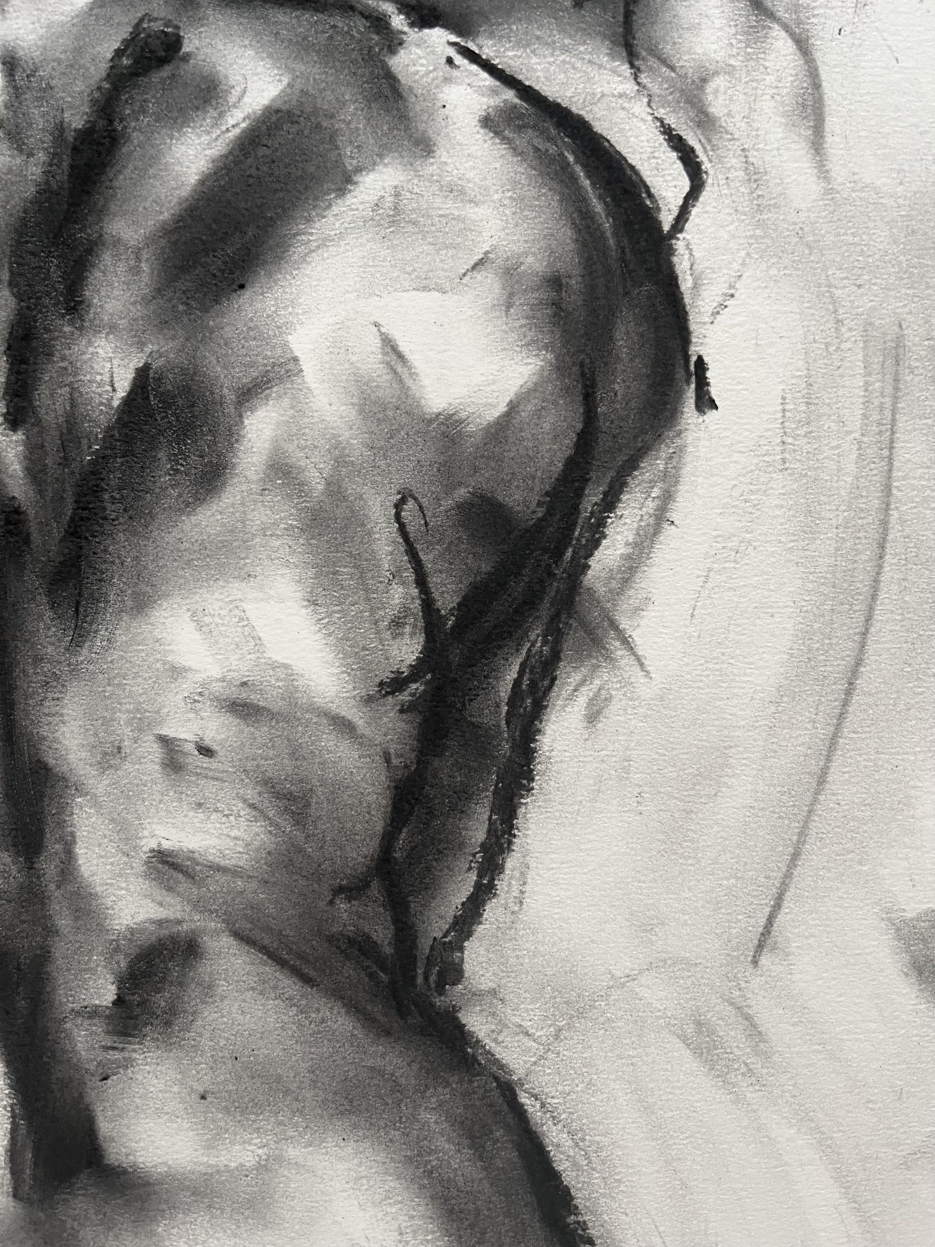 Augusta, Drawing, Charcoal on Paper For Sale 1