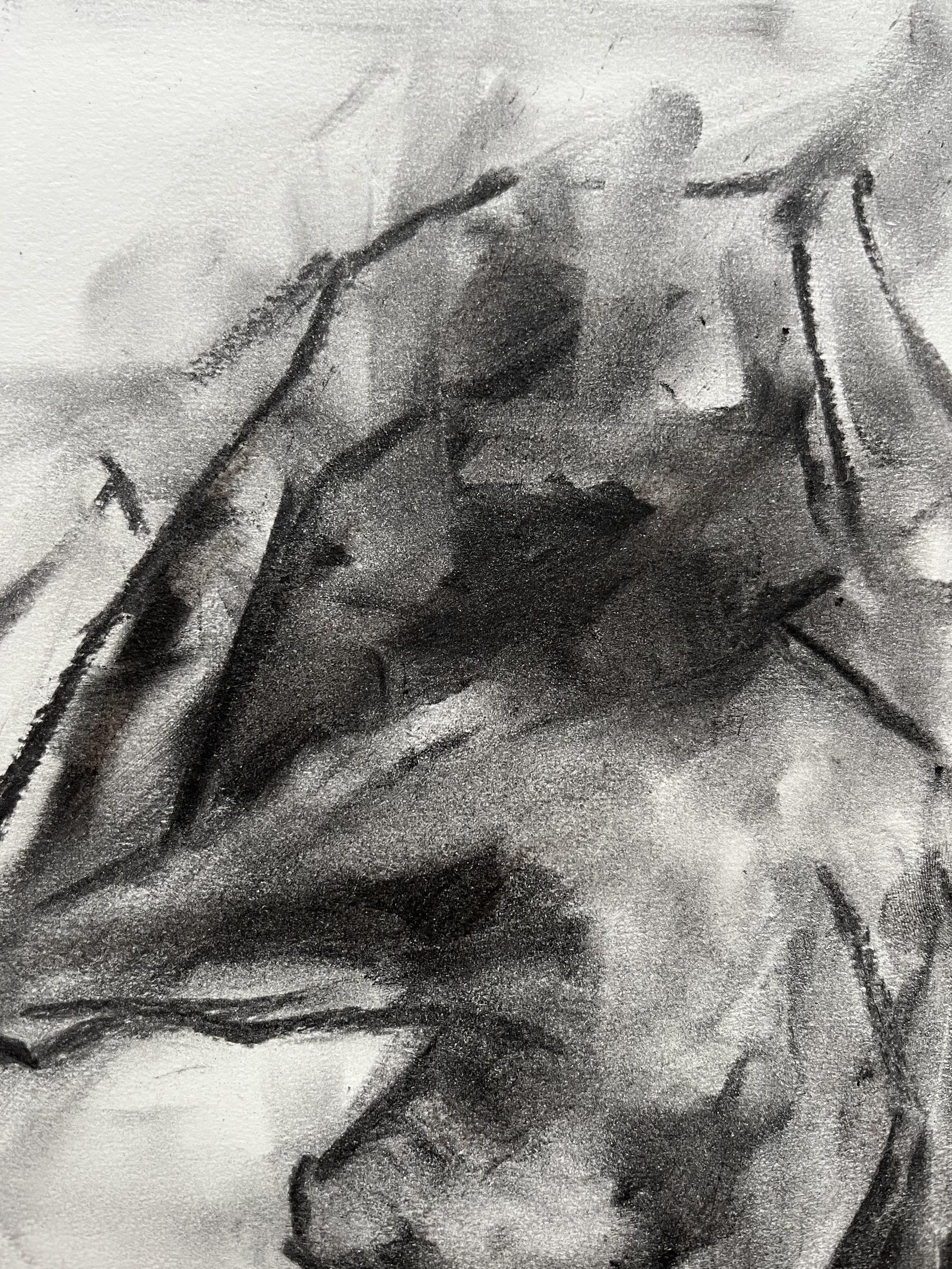 Only You, Drawing, Charcoal on Paper - Impressionist Art by James Shipton