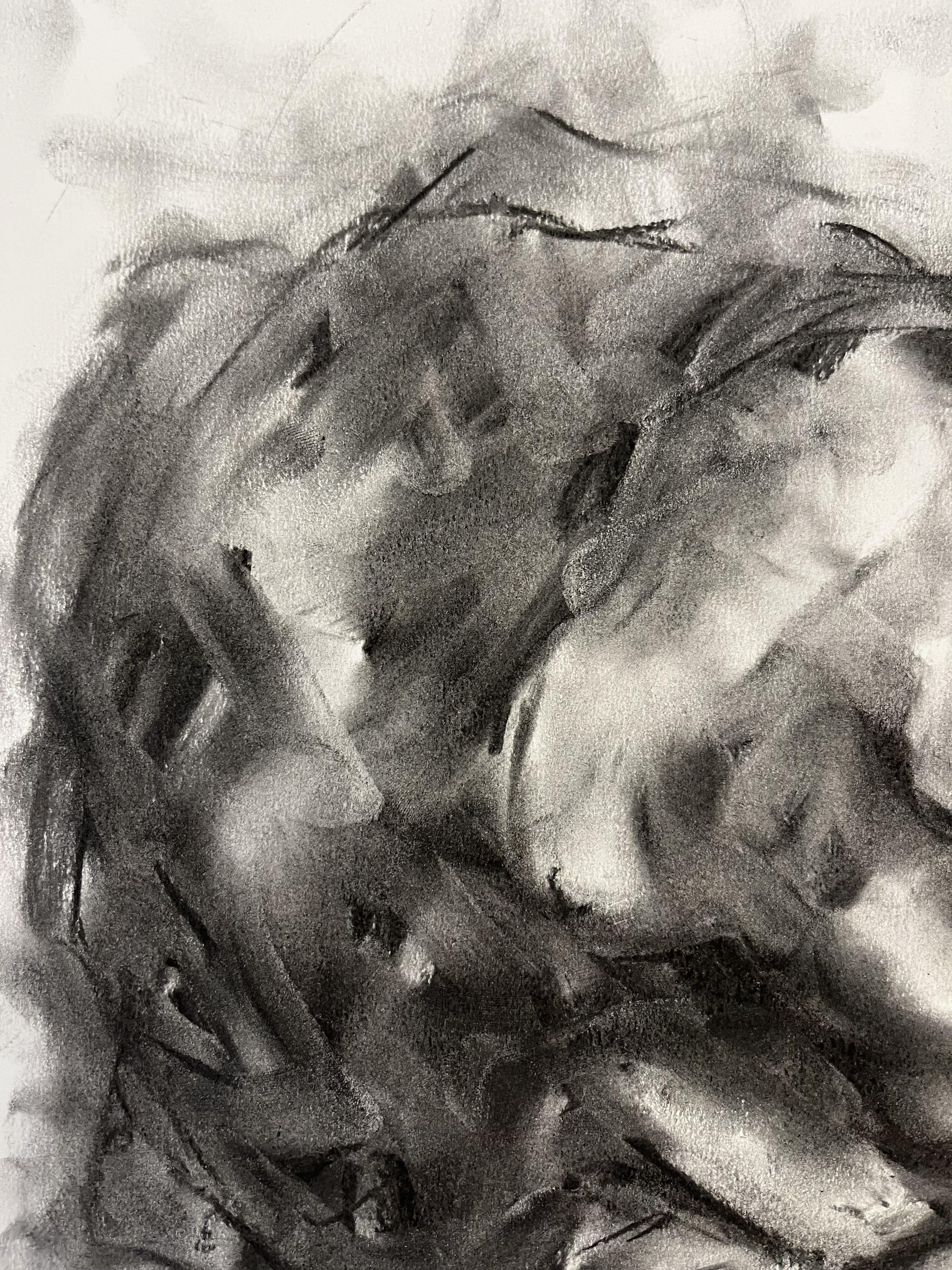Knowledge, Drawing, Charcoal on Paper - Impressionist Art by James Shipton