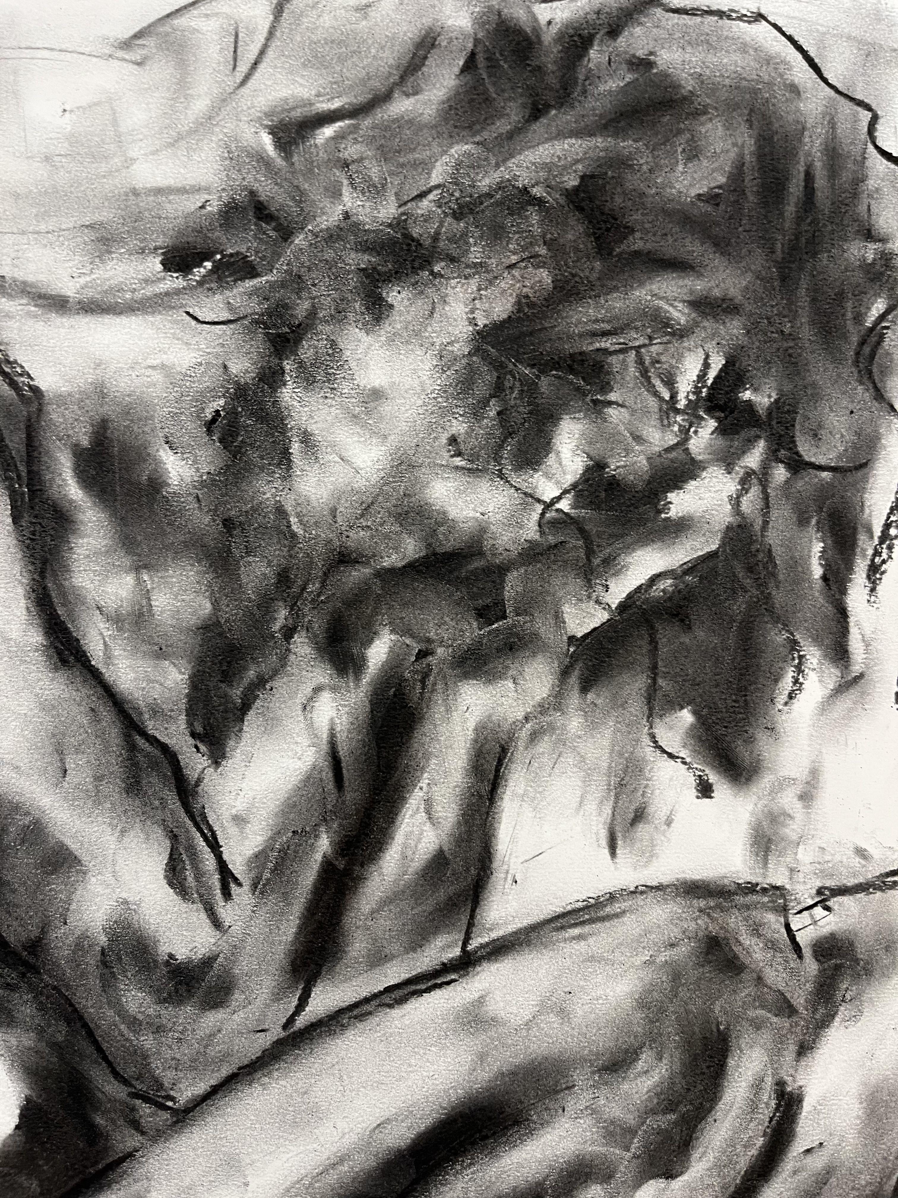 Lullaby, Drawing, Charcoal on Paper - Impressionist Art by James Shipton