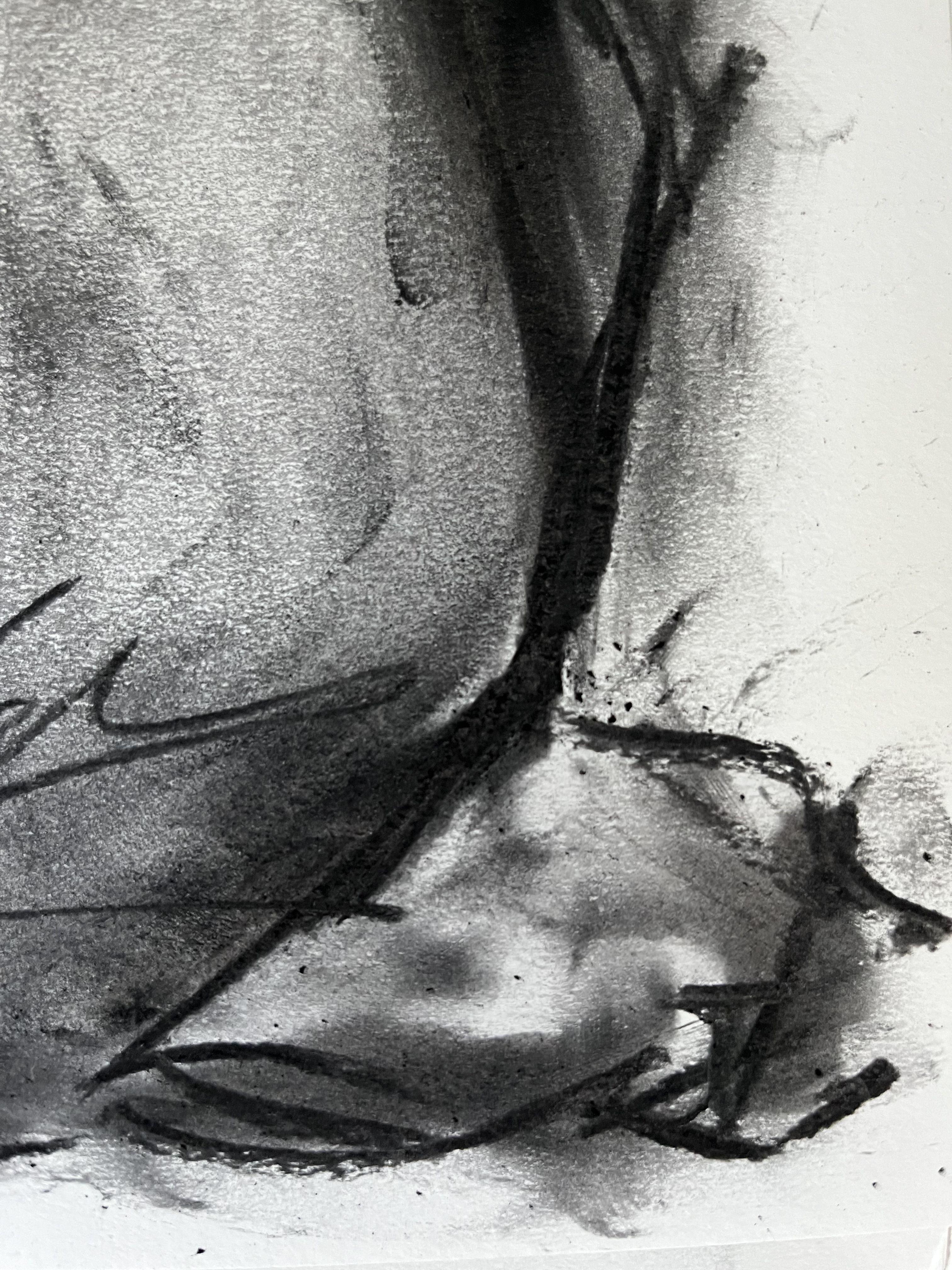 Prayer, Drawing, Charcoal on Paper For Sale 1