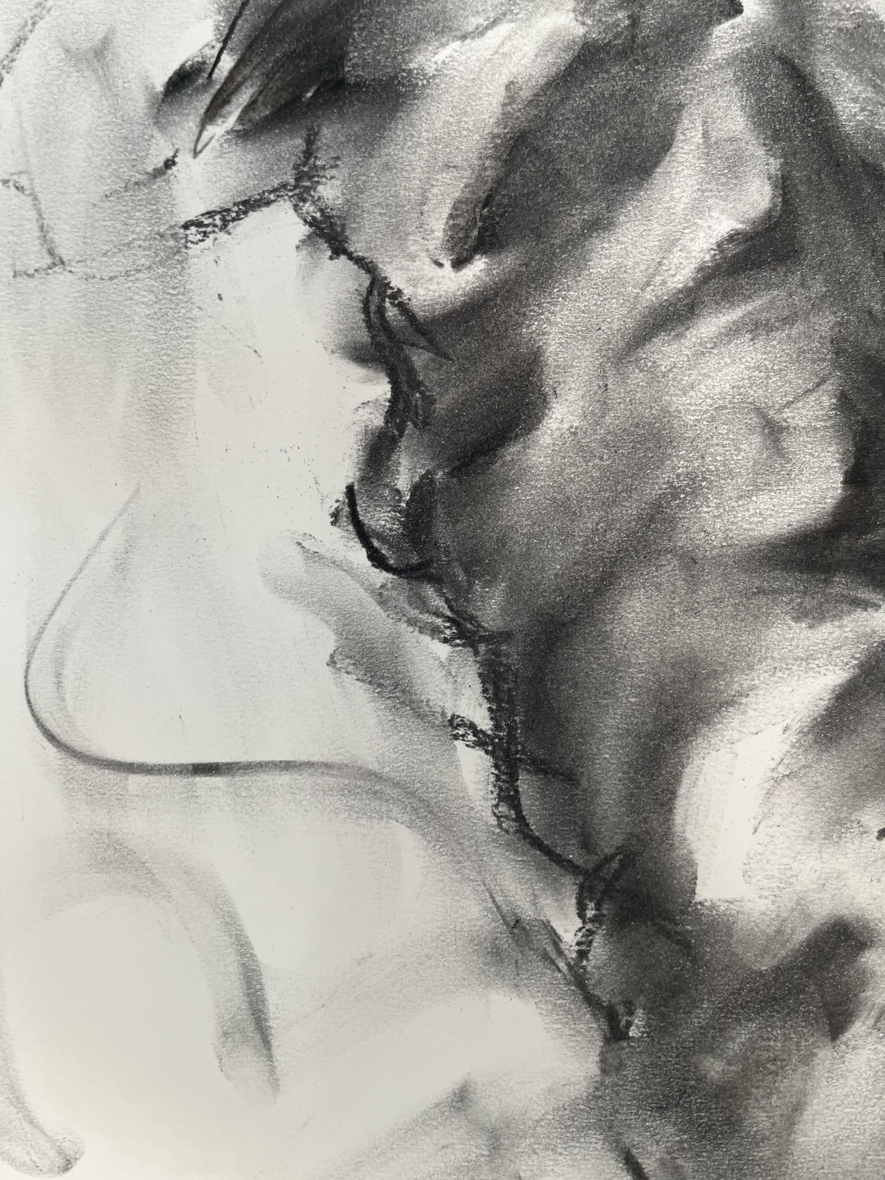 Carefree, Drawing, Charcoal on Paper For Sale 1