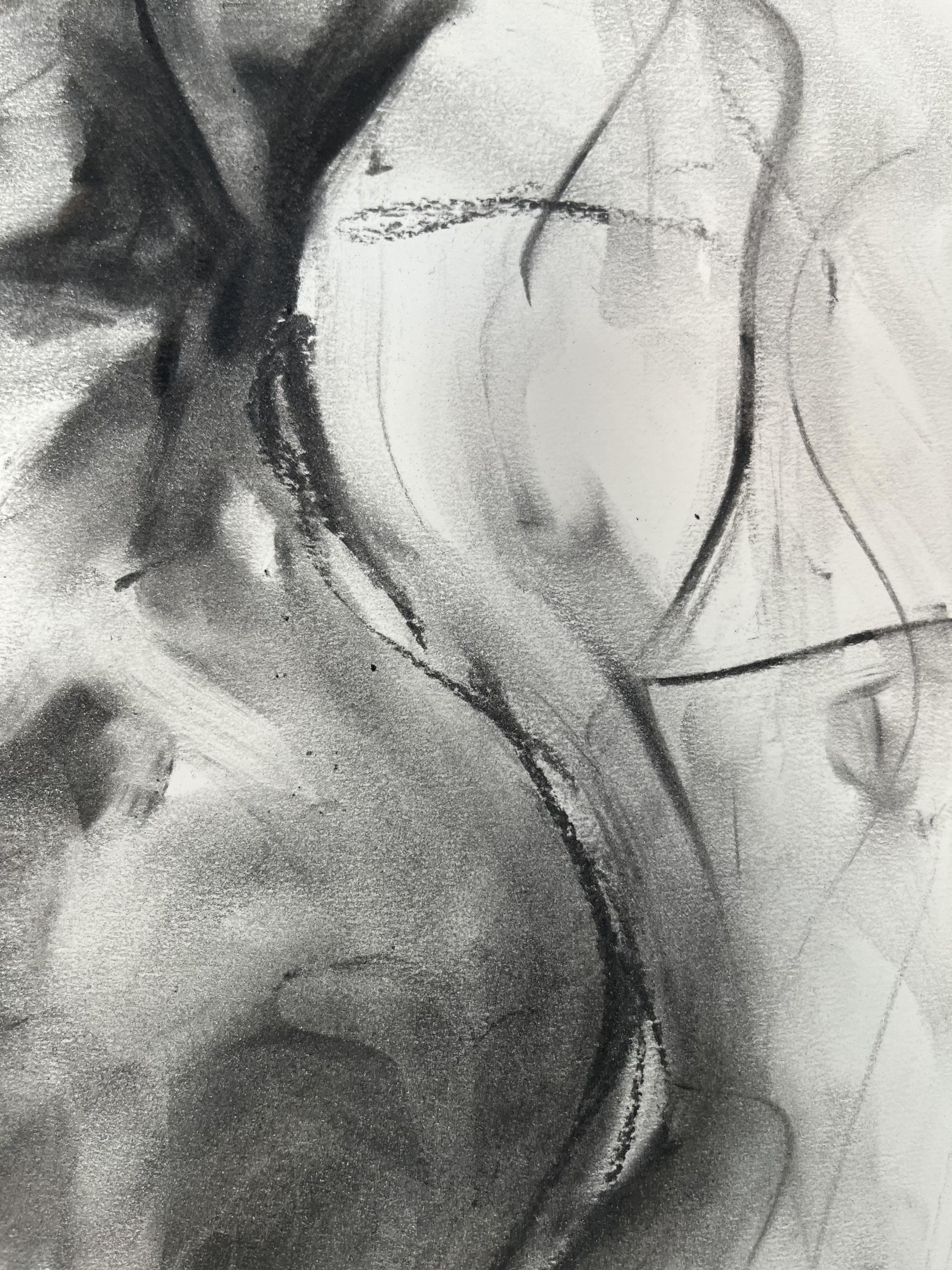 Carefree, Drawing, Charcoal on Paper For Sale 2