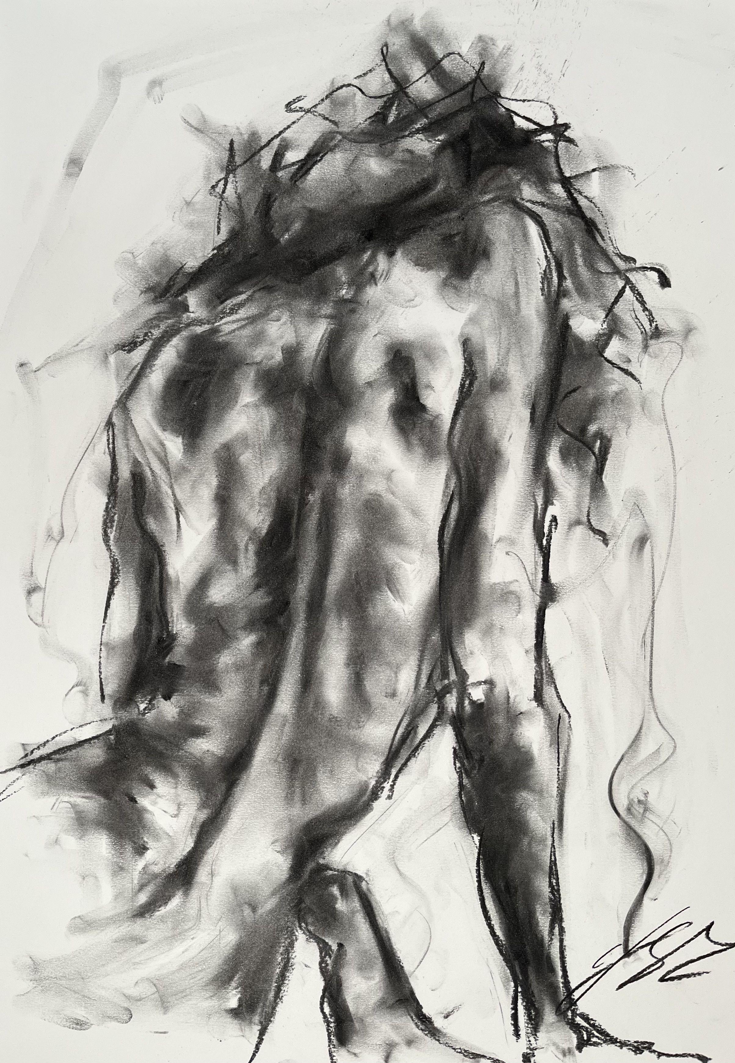 Gravity, Drawing, Charcoal on Paper - Art by James Shipton