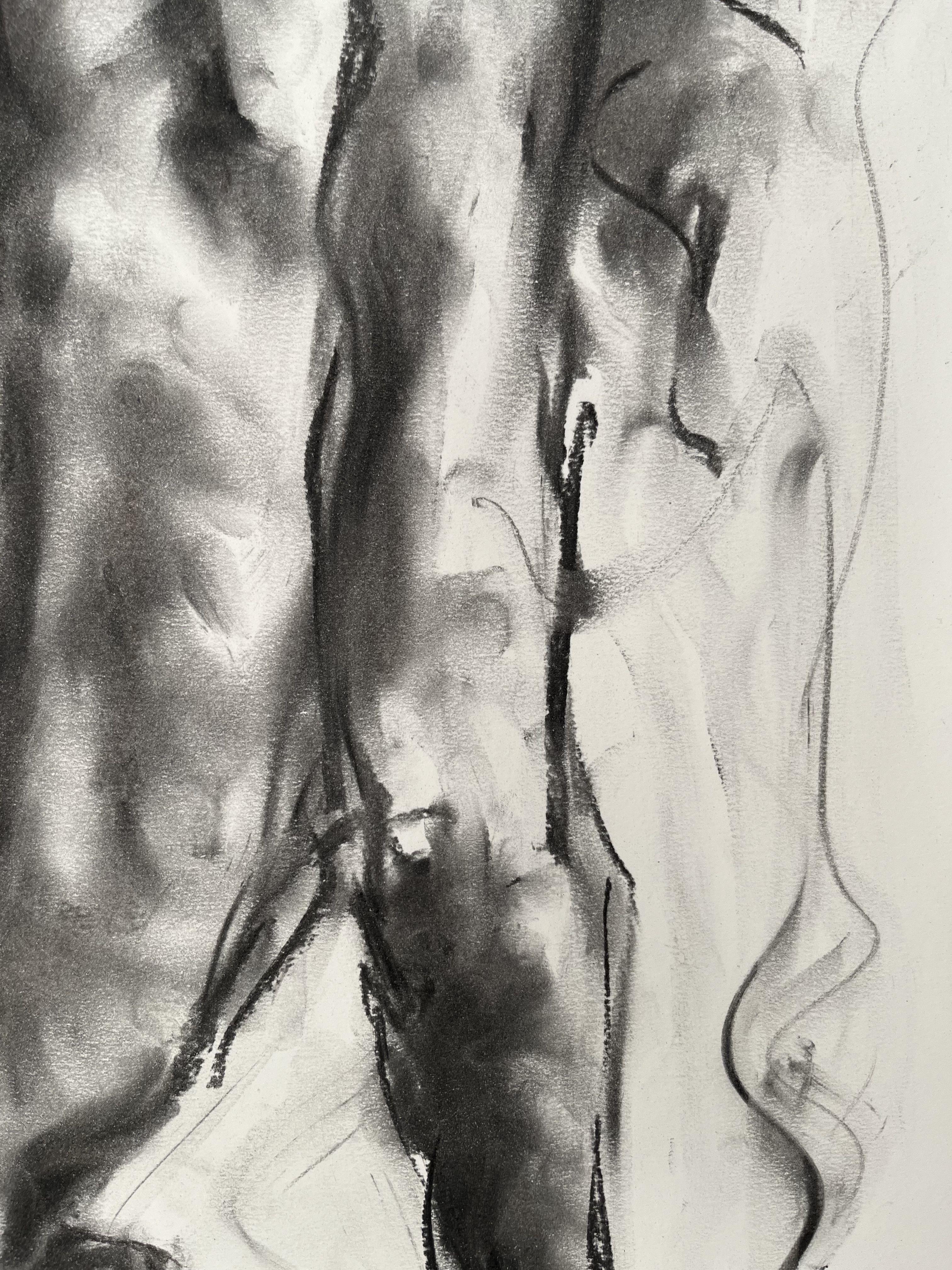 Original charcoal drawing on paper by James Shipton  My works are heavily influenced by the art work of Degas and Gustav Klimt.    My desire is to capture the human form, whilst portraying human emotion. I achieve this through a process of capturing