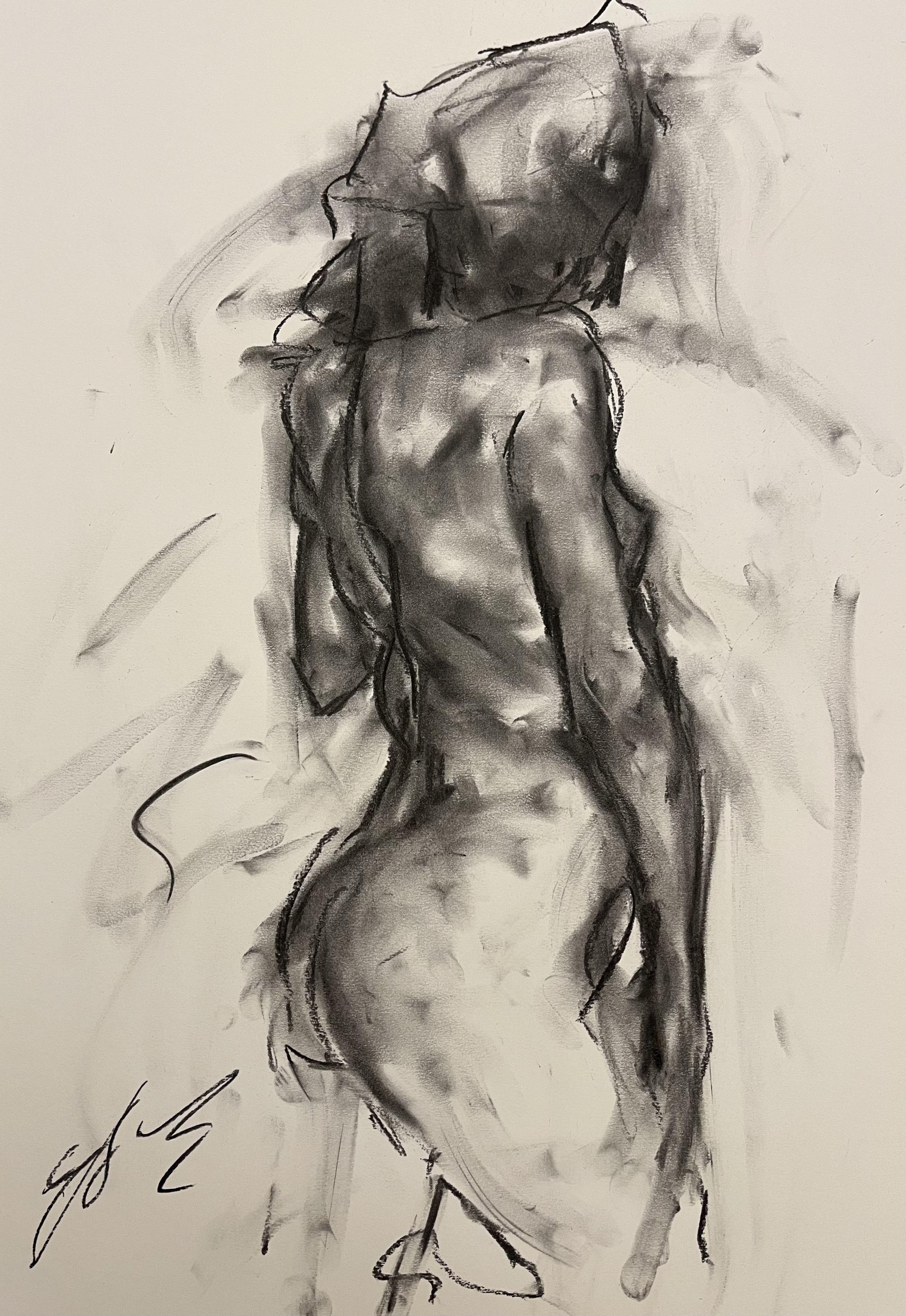 Observation, Drawing, Charcoal on Paper - Art by James Shipton