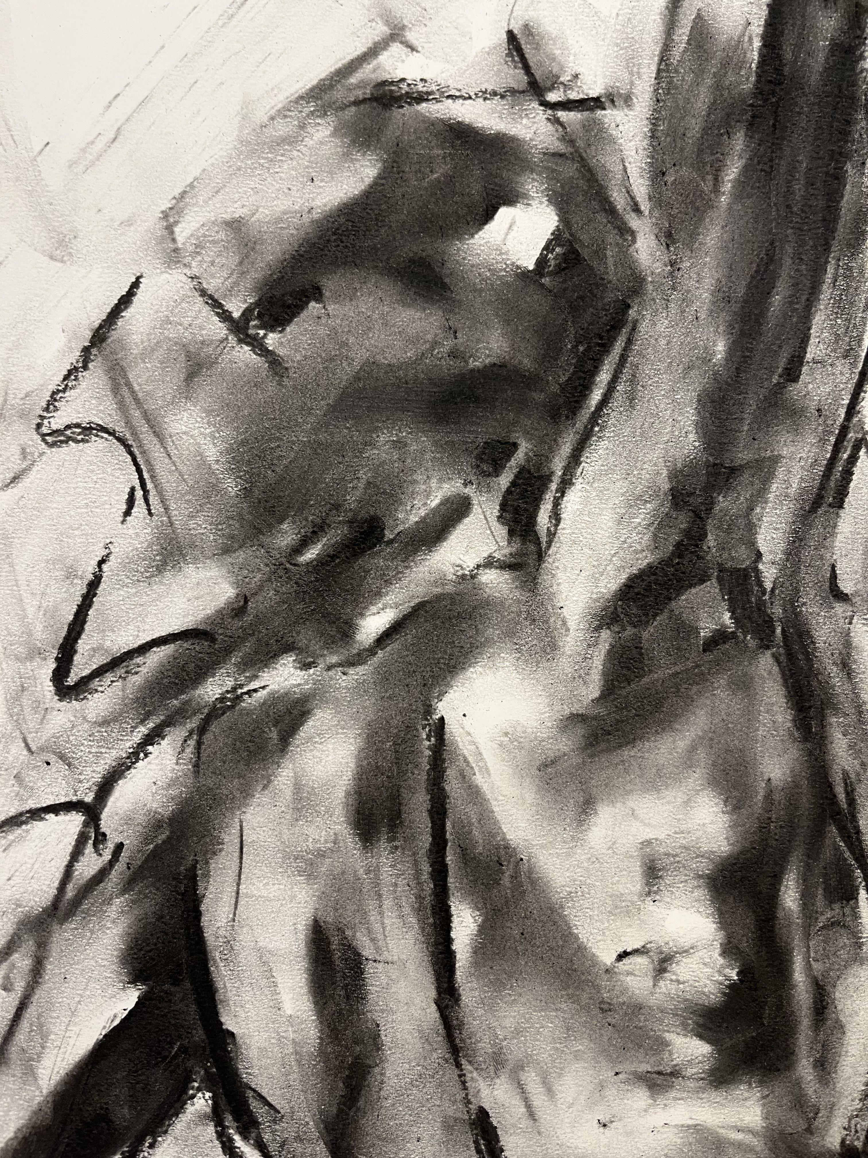 Let Go, Drawing, Charcoal on Paper - Impressionist Art by James Shipton