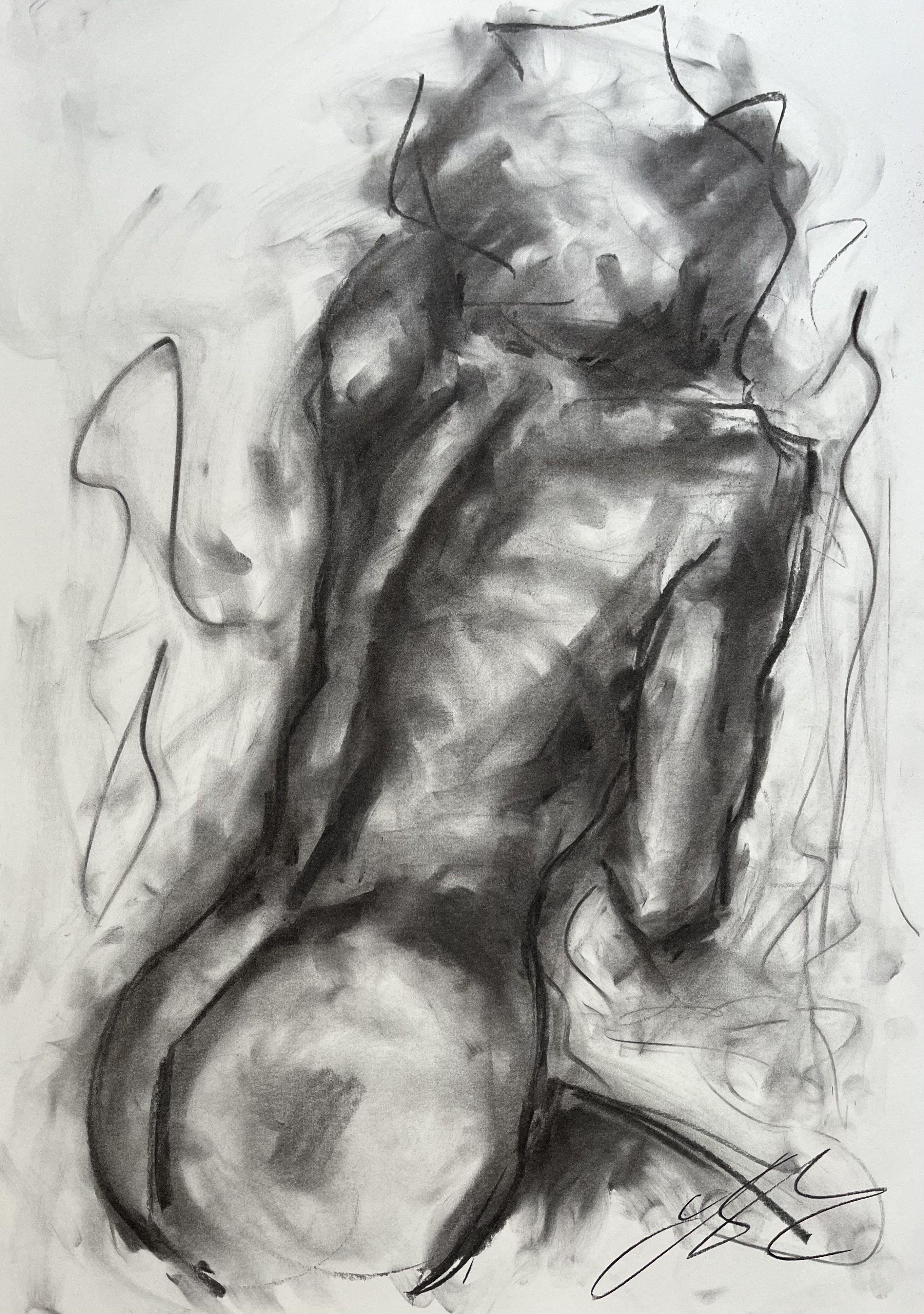 Abandon, Drawing, Charcoal on Paper - Art by James Shipton