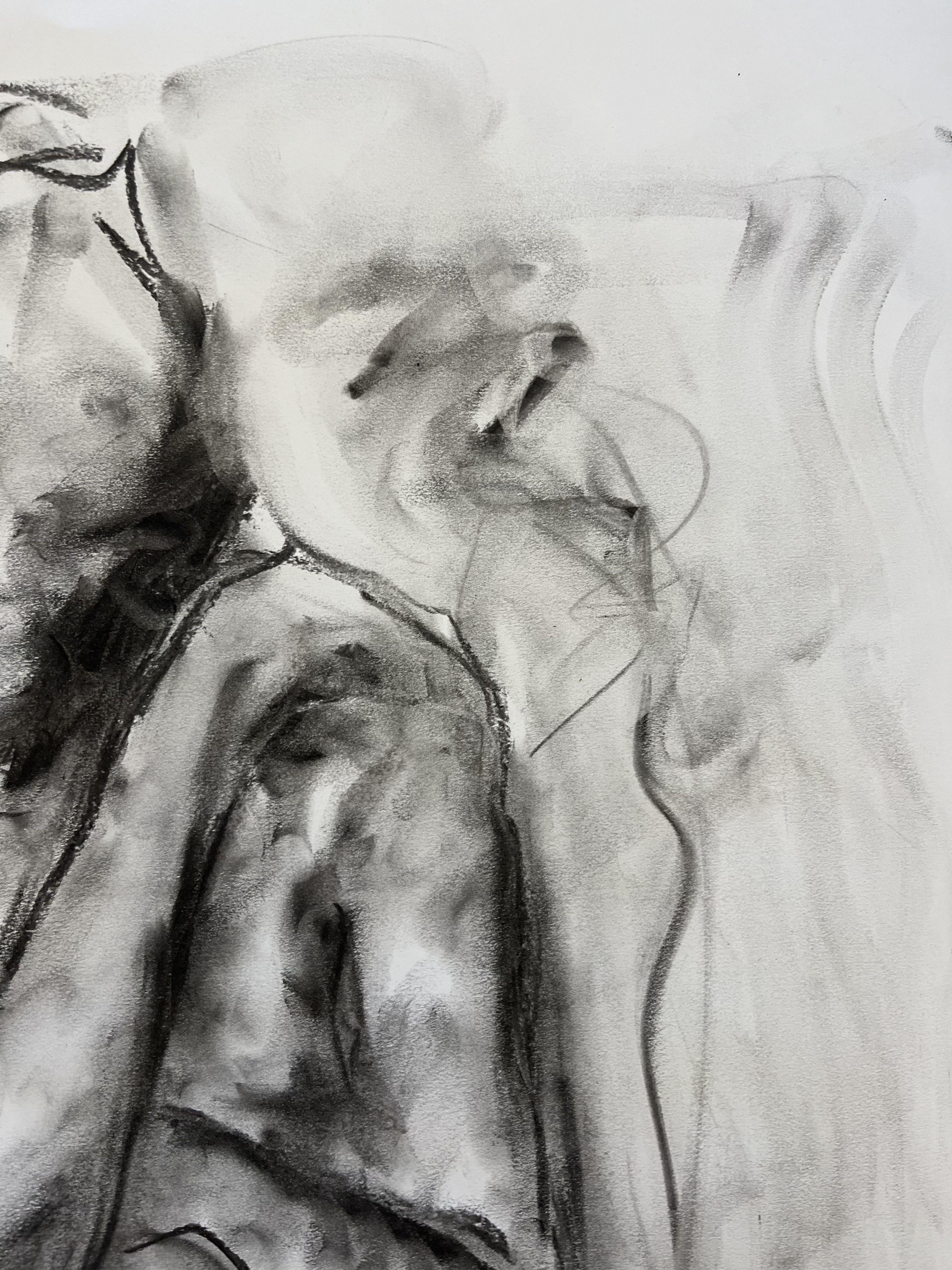 Original charcoal drawing on paper by James Shipton  My works are heavily influenced by the art work of Degas and Gustav Klimt.    My desire is to capture the beauty of the human form, whilst portraying human isolation. I achieve this through a