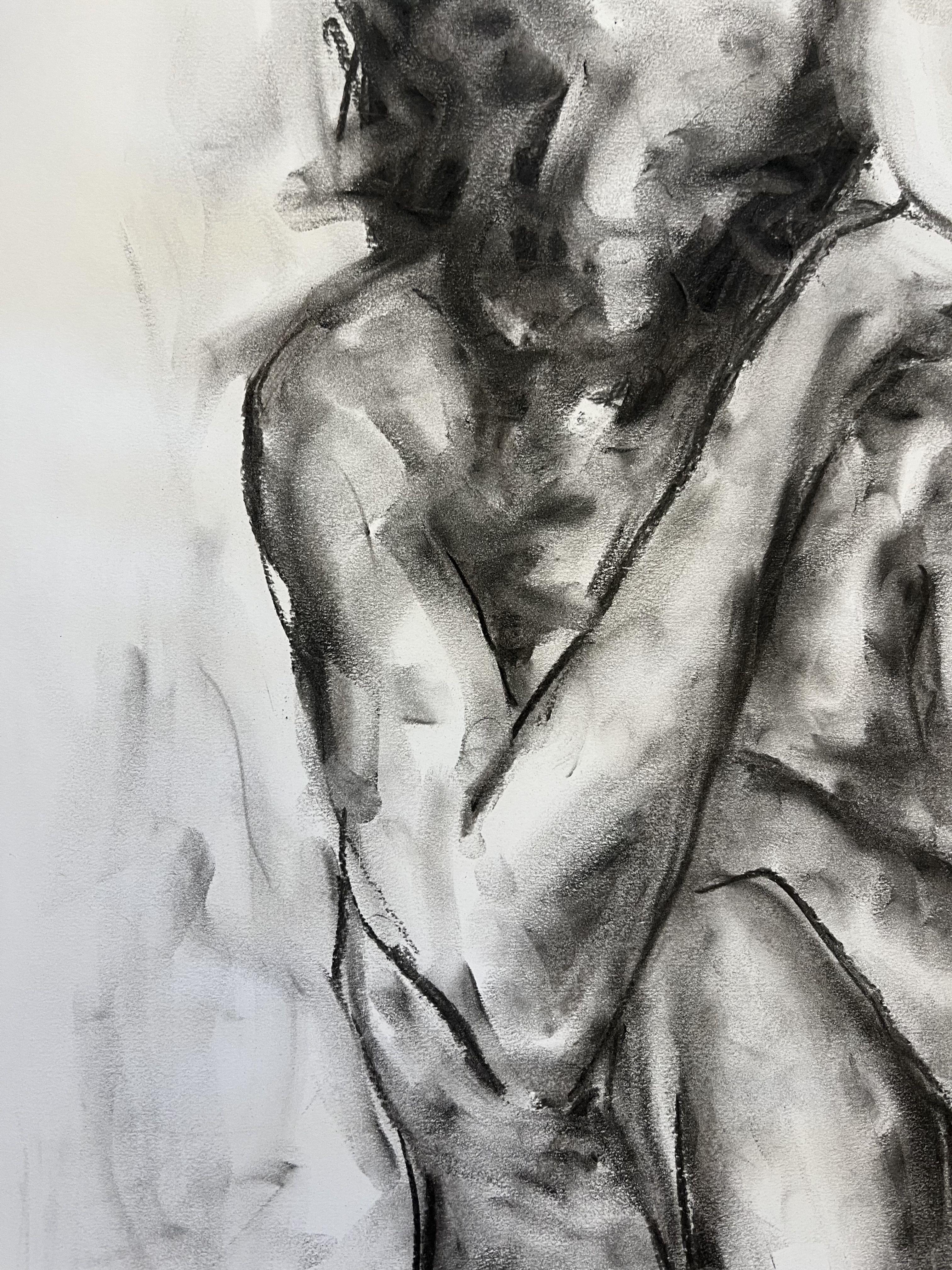 Let Go, Drawing, Charcoal on Paper For Sale 1