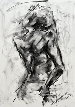 Bather, Drawing, Charcoal on Paper