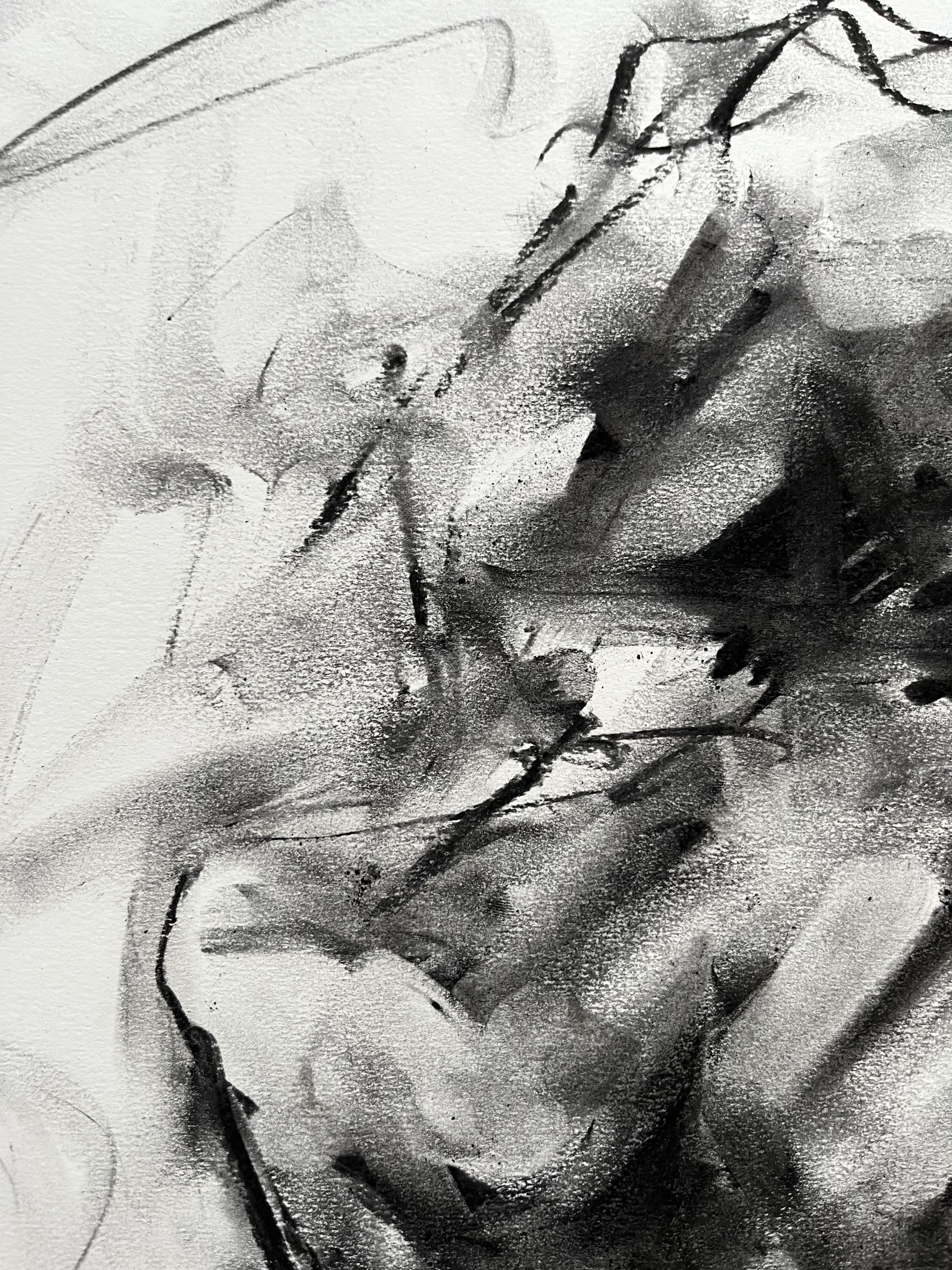Bather, Drawing, Charcoal on Paper - Impressionist Art by James Shipton
