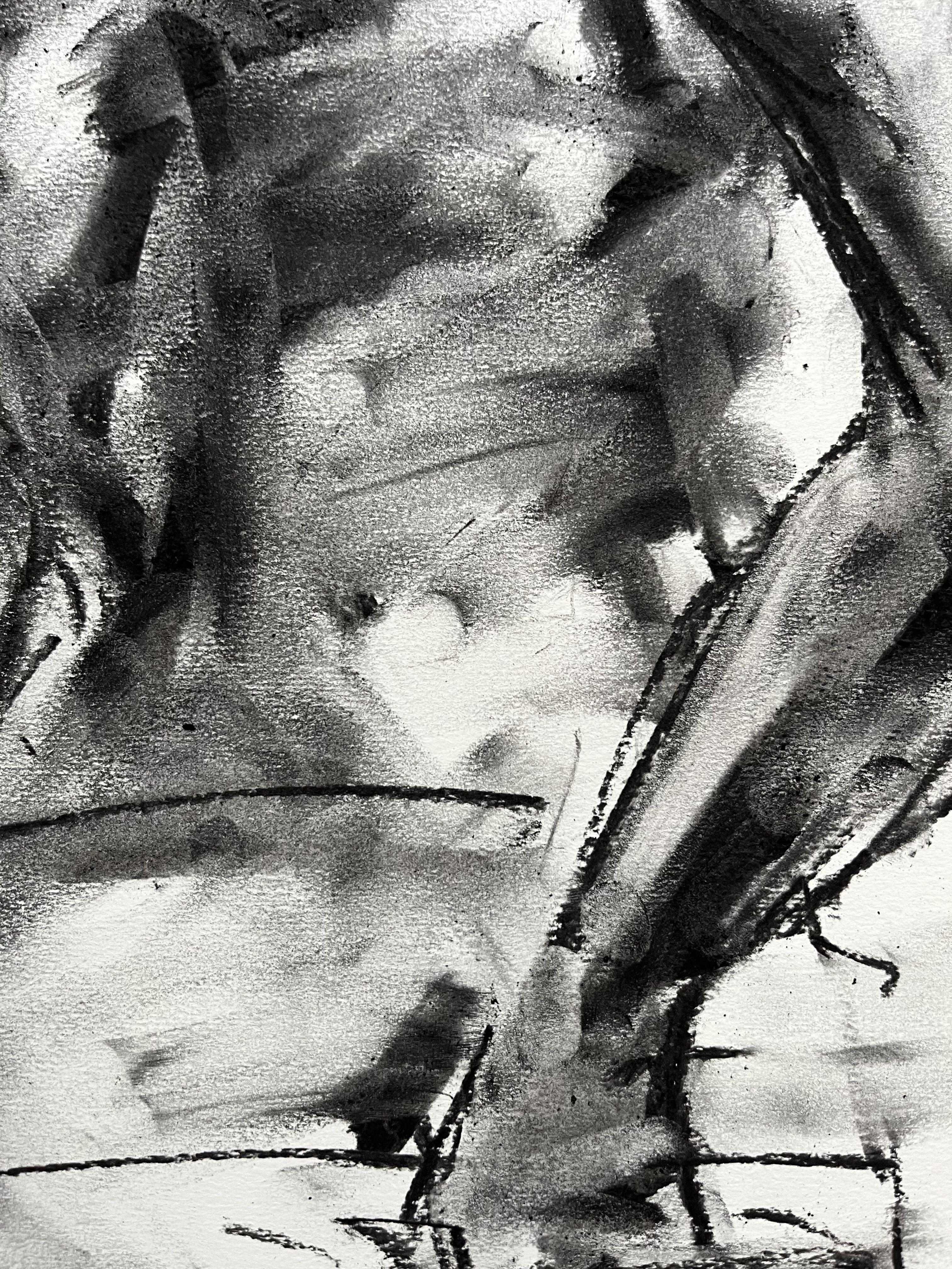 Bather, Drawing, Charcoal on Paper For Sale 2