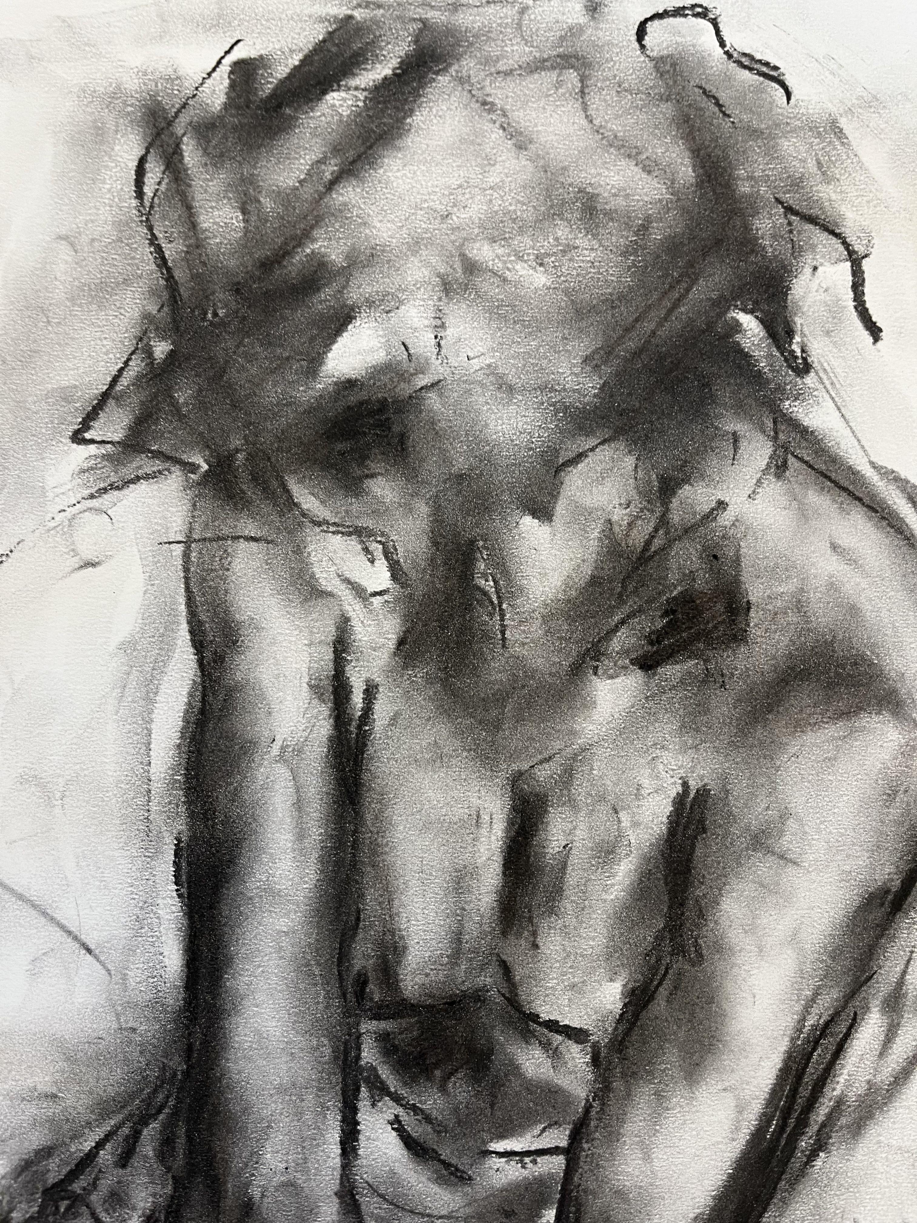 You, Drawing, Charcoal on Paper - Impressionist Art by James Shipton