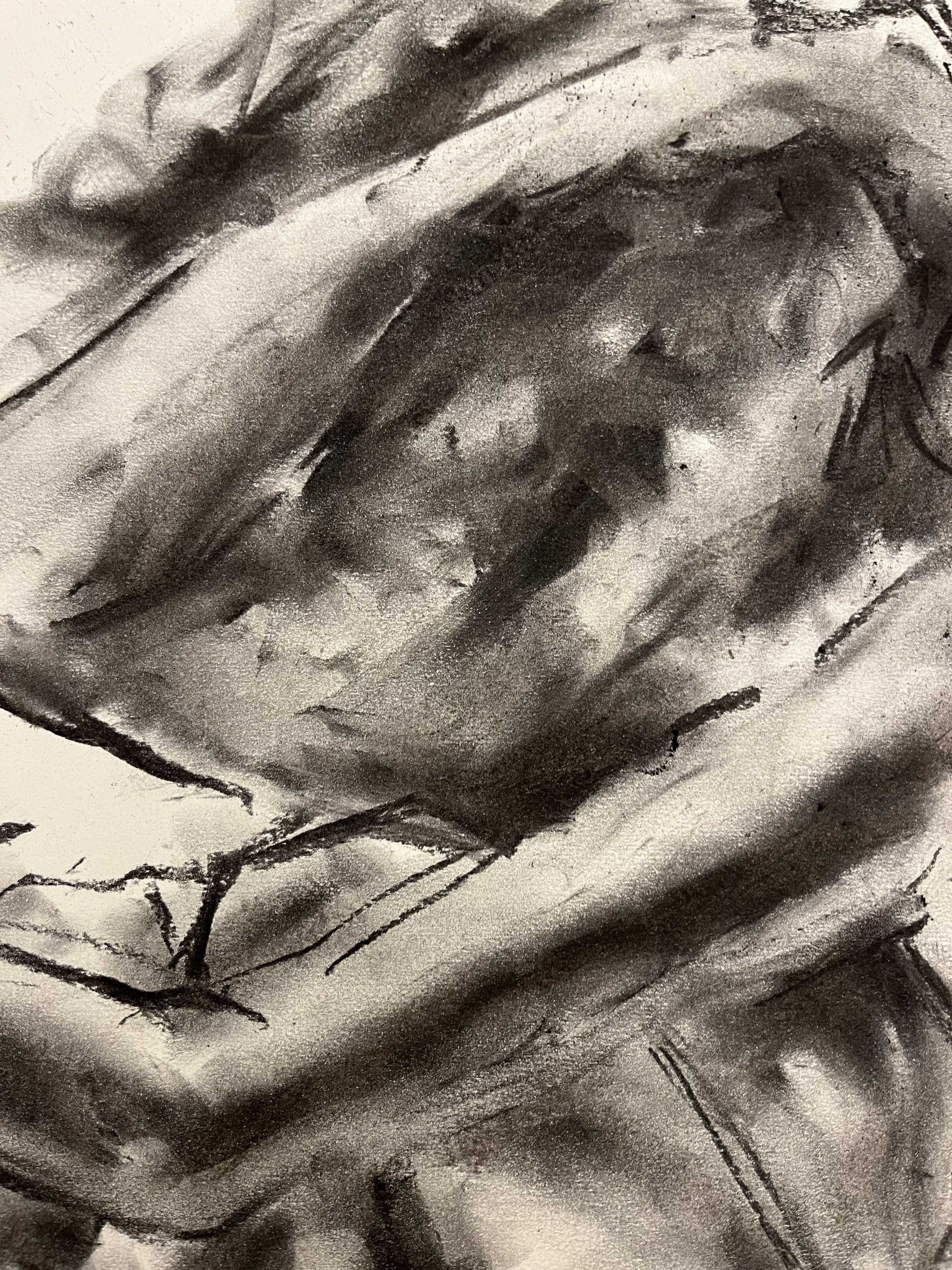 Protection, dessin, fusain sur papier - Impressionnisme Art par James Shipton