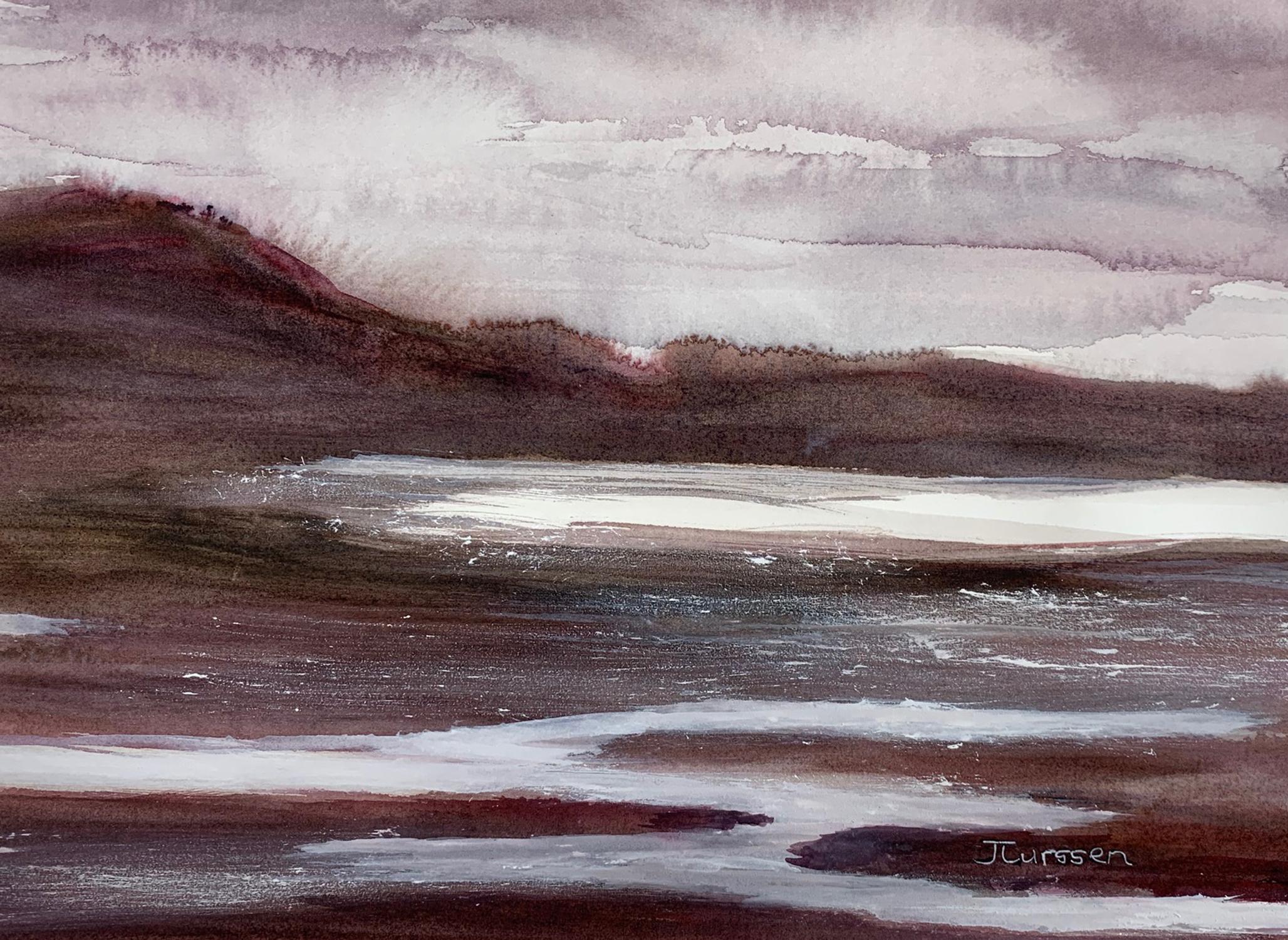 Low Tide, Painting, Watercolor on Watercolor Paper - Art by Jean Lurssen