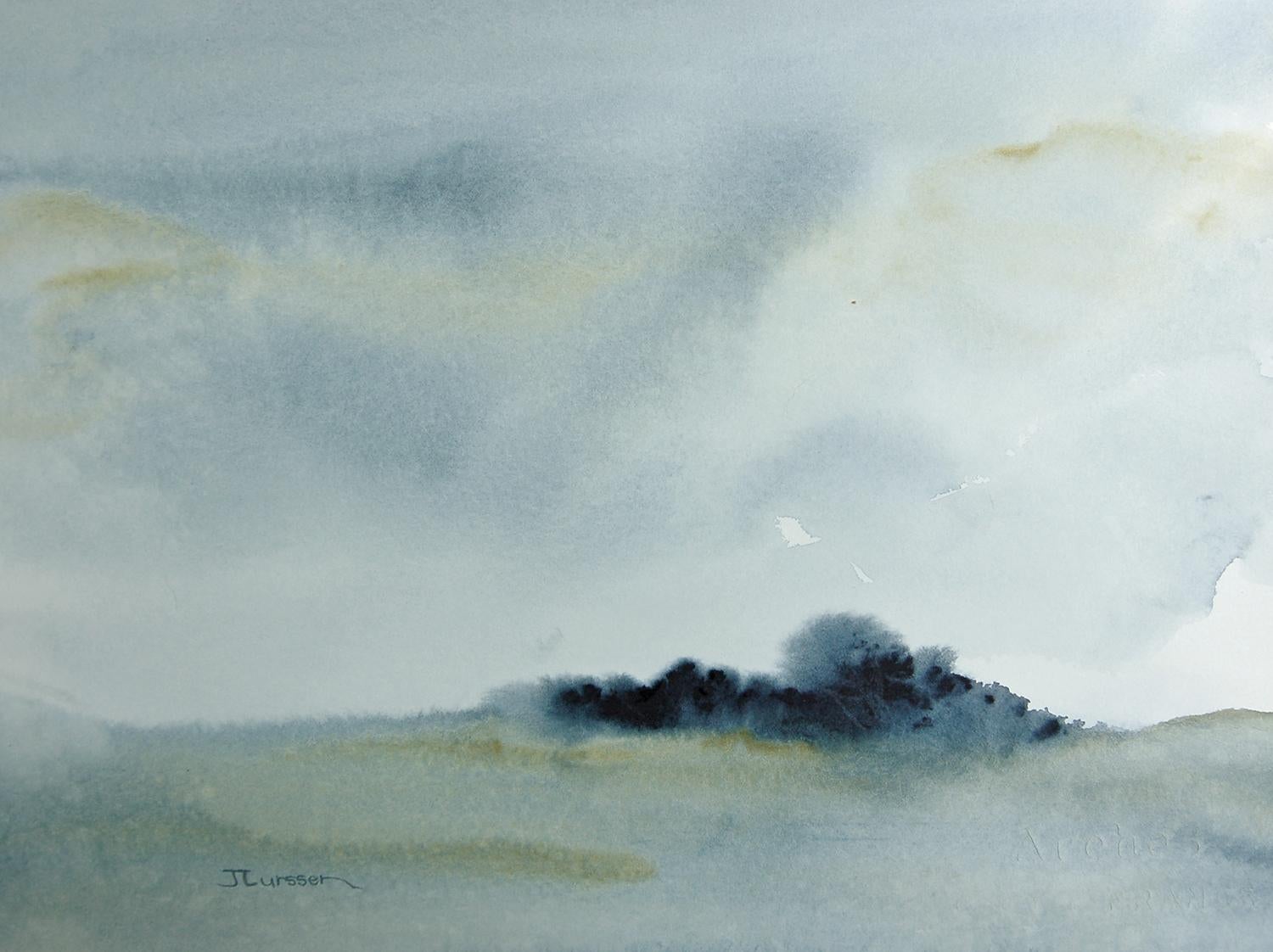 Blue Vision, Malerei, Aquarell auf Aquarellpapier – Art von Jean Lurssen