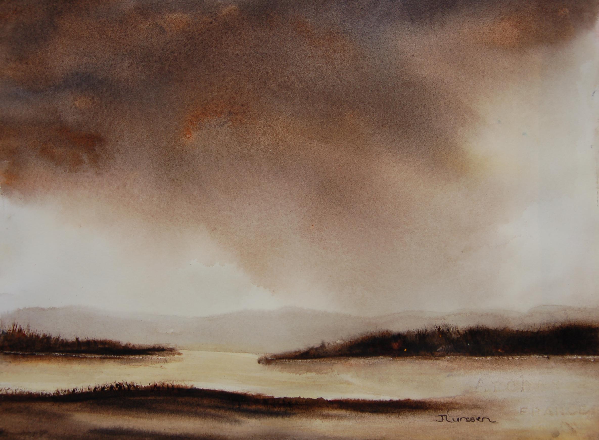 Breaking Storm, Malerei, Aquarell auf Aquarellpapier – Art von Jean Lurssen