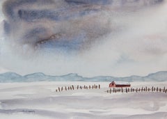 Winter Wilderness, Gemälde, Aquarell auf Aquarellpapier
