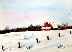 Red Barn, Painting, Watercolor on Watercolor Paper