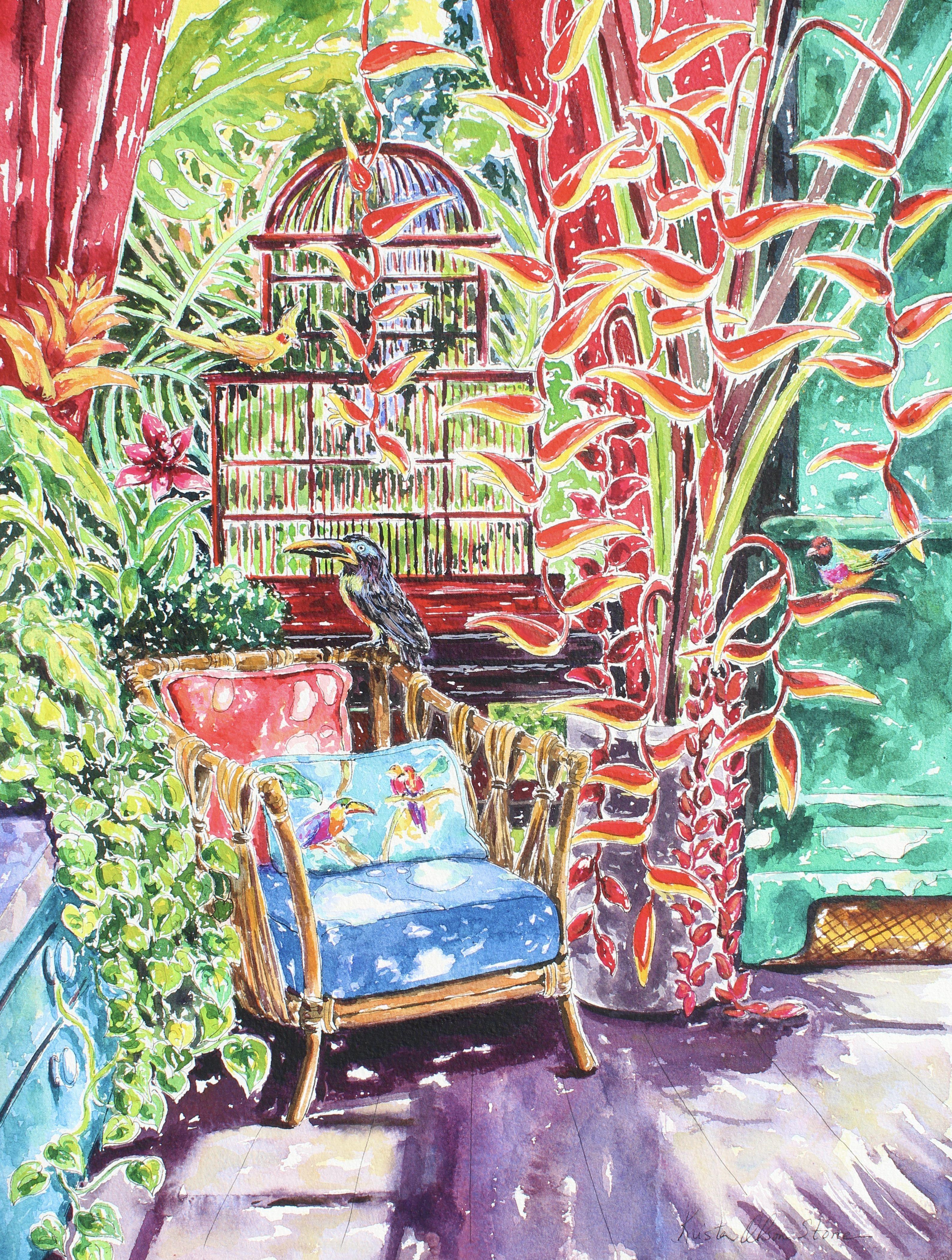Feathering The Nest, Painting, Watercolor on Paper