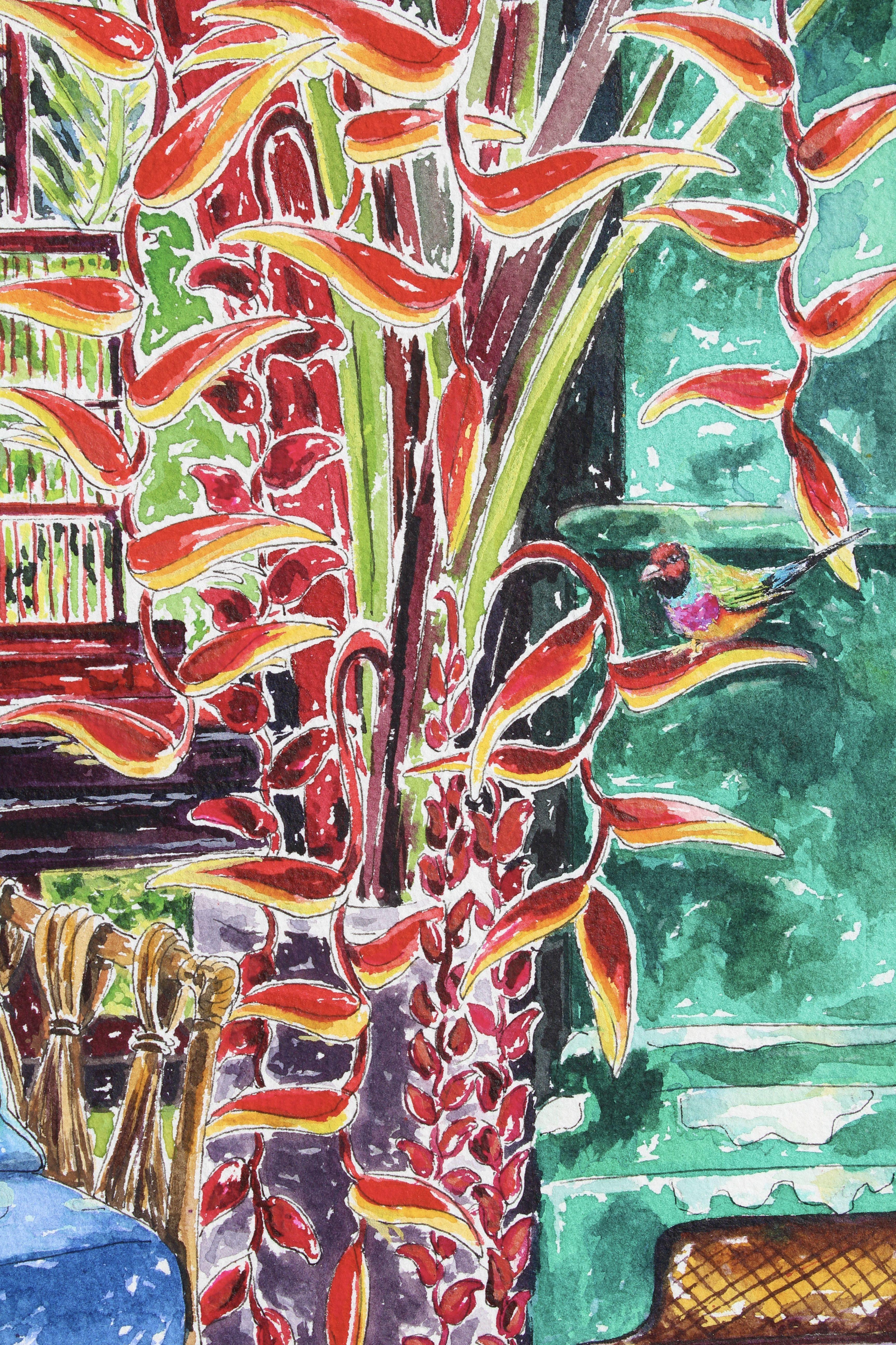 Feathering The Nest, Painting, Watercolor on Paper - Impressionist Art by Kristen Olson Stone