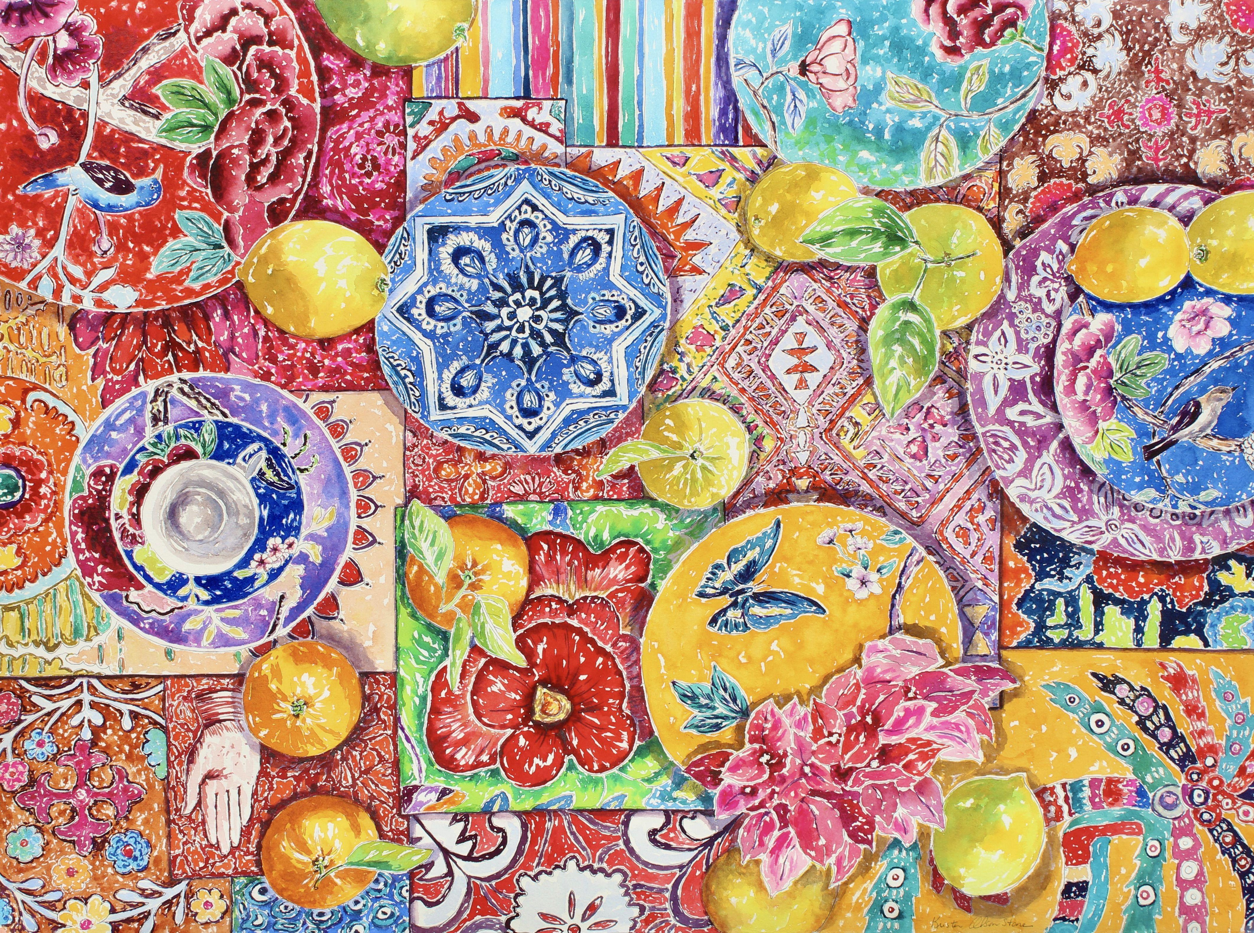 Brunch In Barcelona, Painting, Watercolor on Paper - Art by Kristen Olson Stone