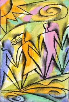 Los verdaderos amigos te apoyan pase lo que pase, Pintura, Acuarela sobre papel