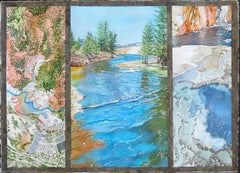 Firehole River Tryptich, Painting, Watercolor on Watercolor Paper