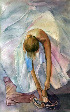Ballerine, peinture, aquarelle sur papier aquarelle