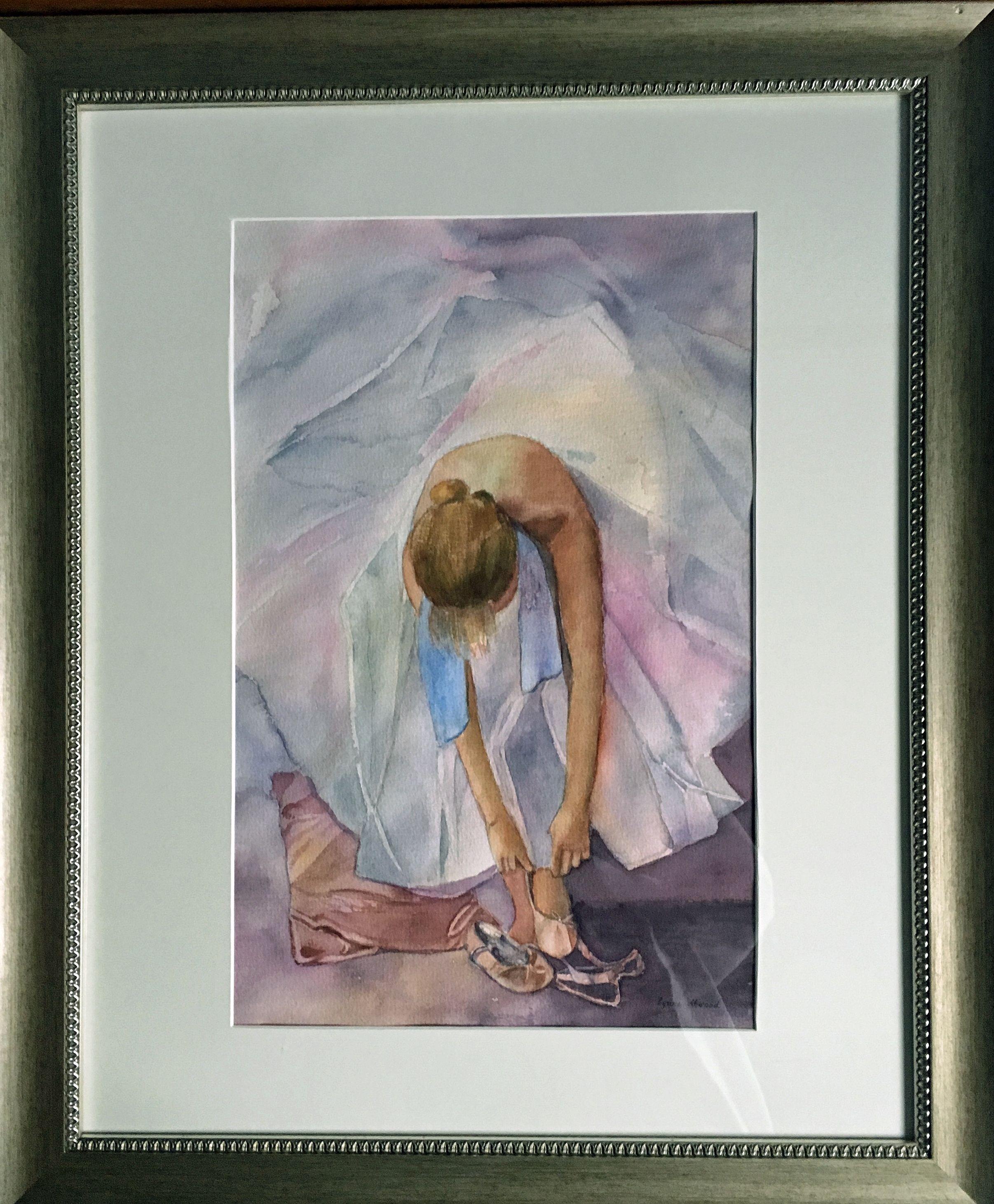 Ballerina, Painting, Watercolor on Watercolor Paper - Realist Art by Lynne Atwood
