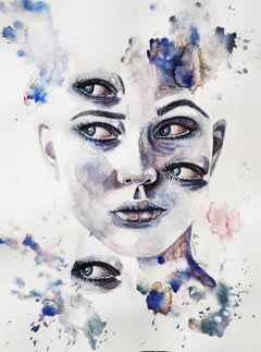 Hyper vigilance, peinture, aquarelle sur papier aquarelle