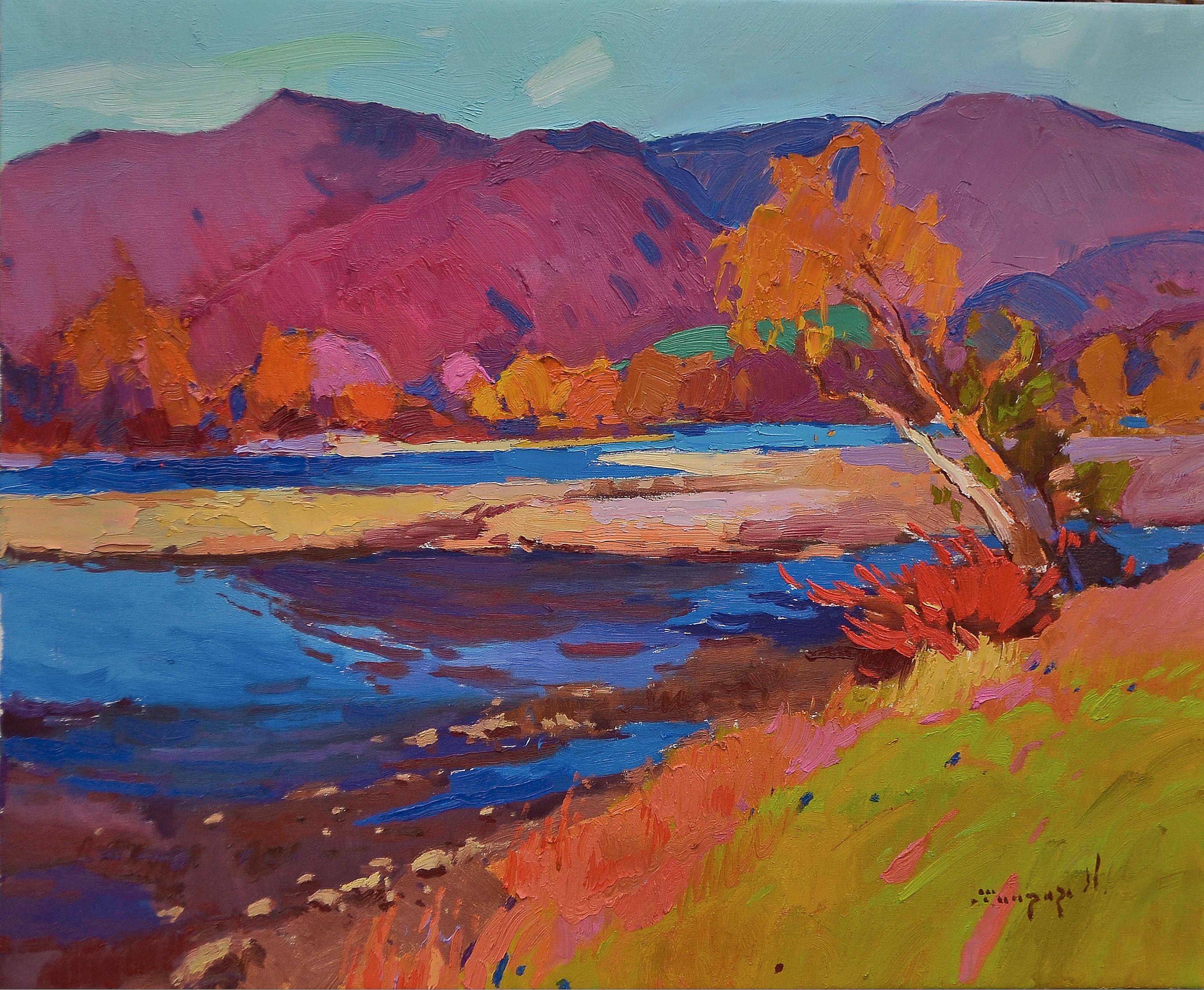 Farben des Herbstes, Gemälde, Öl auf Leinwand – Art von Alexander Shandor