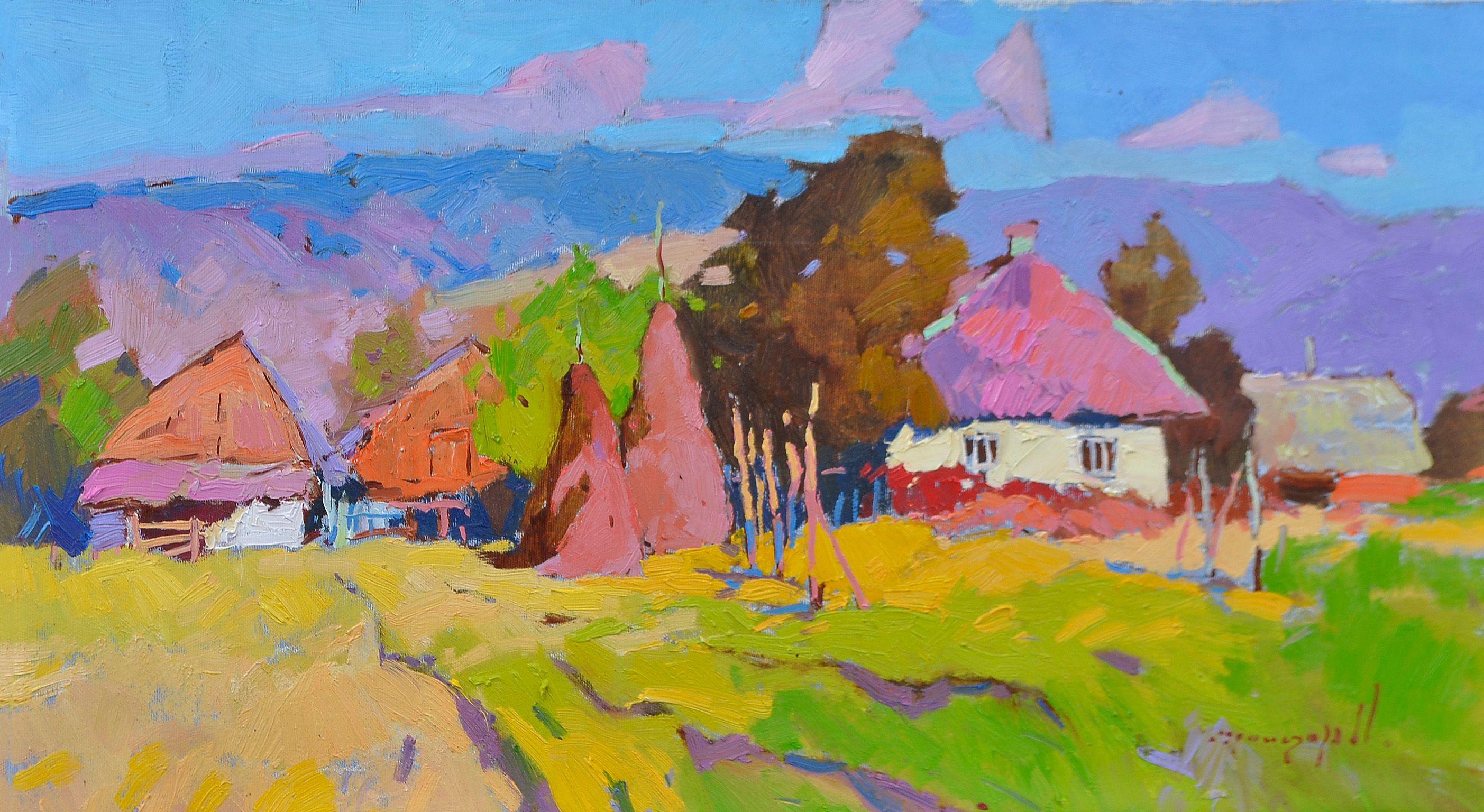 Sunny Yard, Gemälde, Öl auf Leinwand