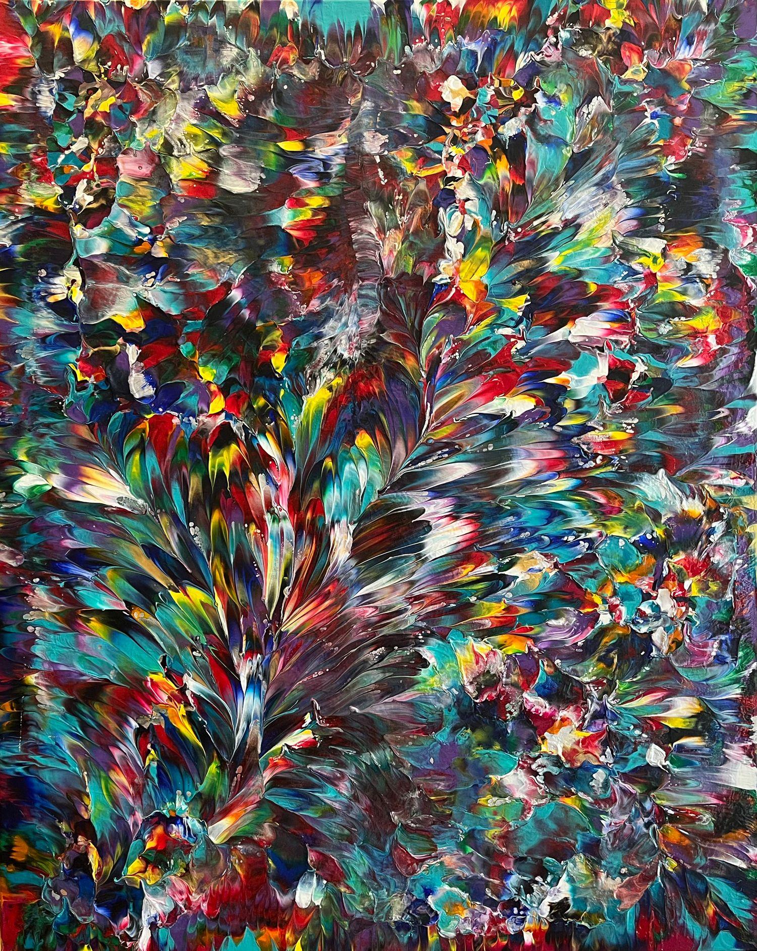 Reflejos de un arco iris, Pintura, Acrílico sobre lienzo - Art de Alexandra Romano