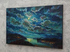 Night over the bay, Painting, Oil on Canvas