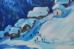 Winter day near the Matterhorn, Painting, Oil on Canvas