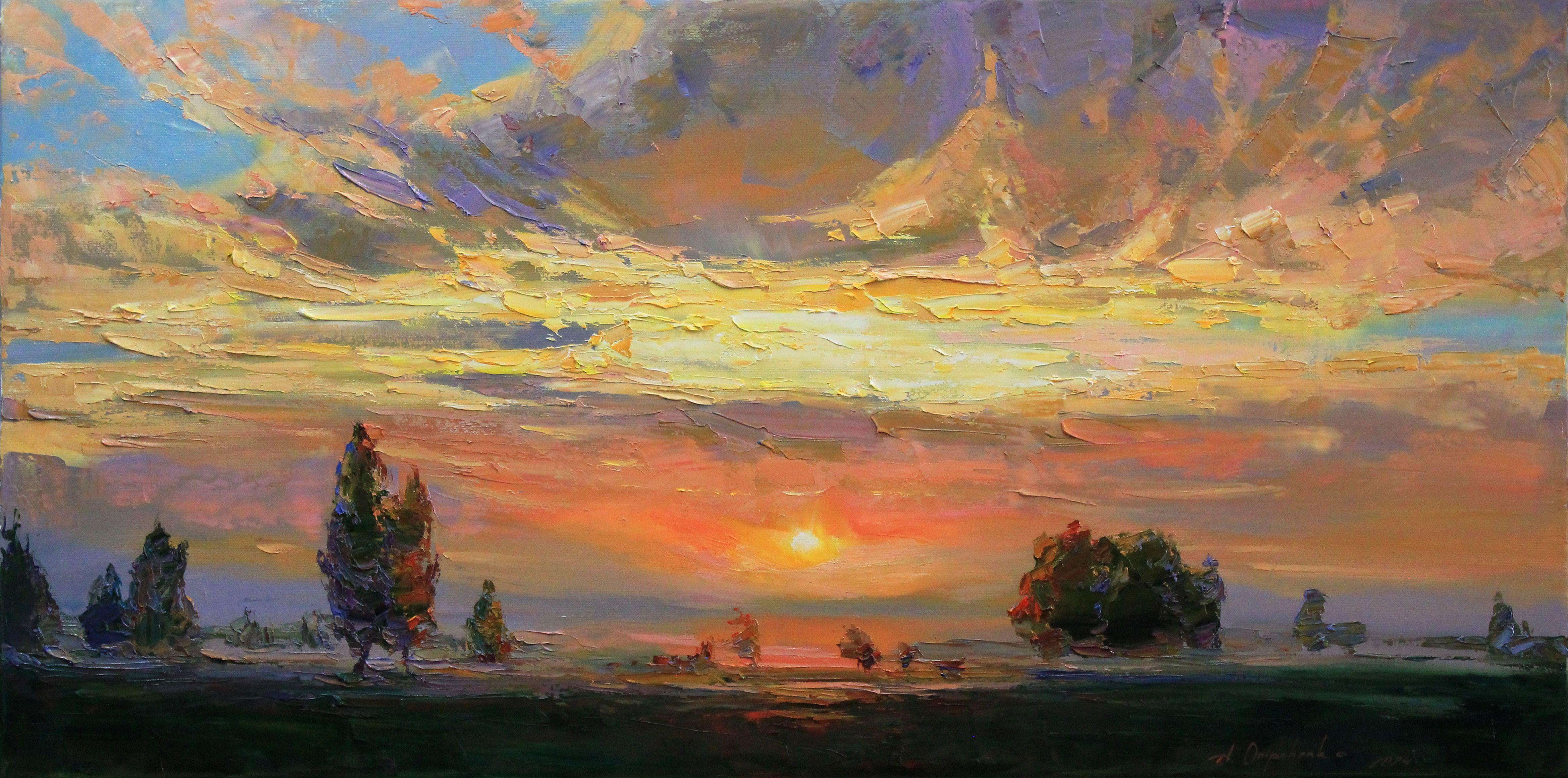 Warm evening, Painting, Oil on Canvas