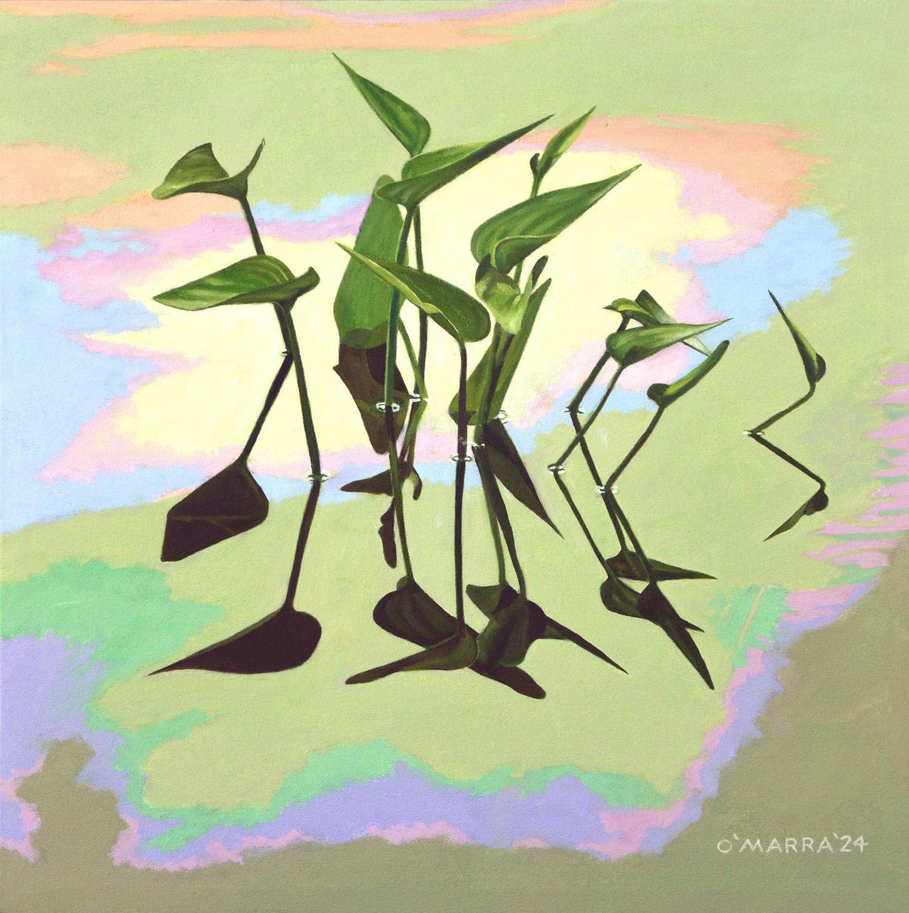 Pickerel Weed Conversaciones, Pintura, Óleo sobre lienzo - Art de Allan O'Marra