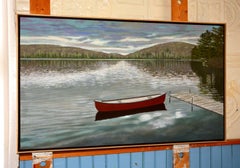 Red Canoe - Clark Lake, Gemälde, Öl auf Leinwand