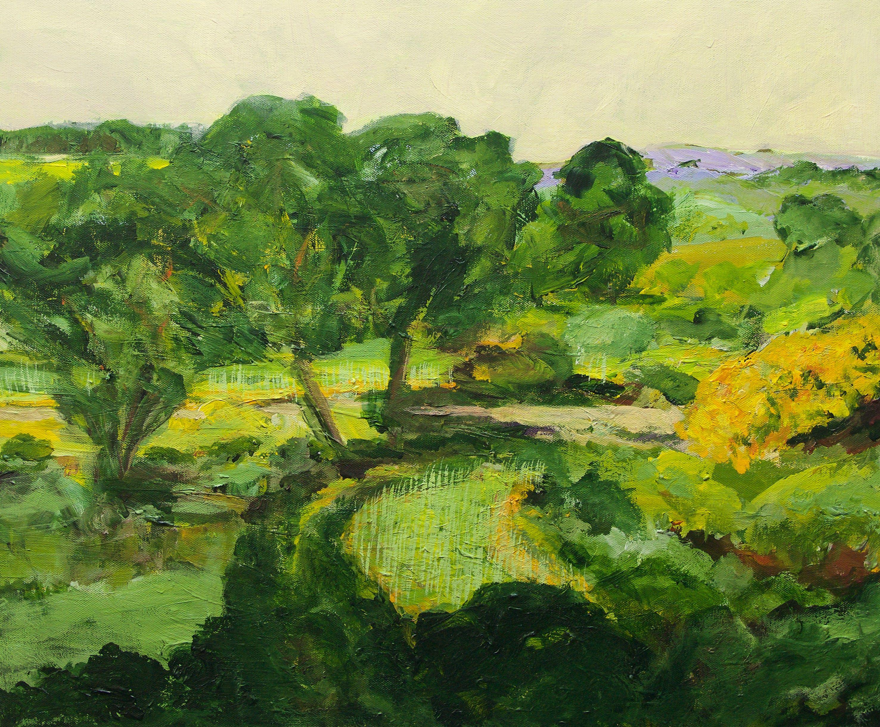 Coton in the Elms, Painting, Acrylic on Canvas - Art by Allan P Friedlander