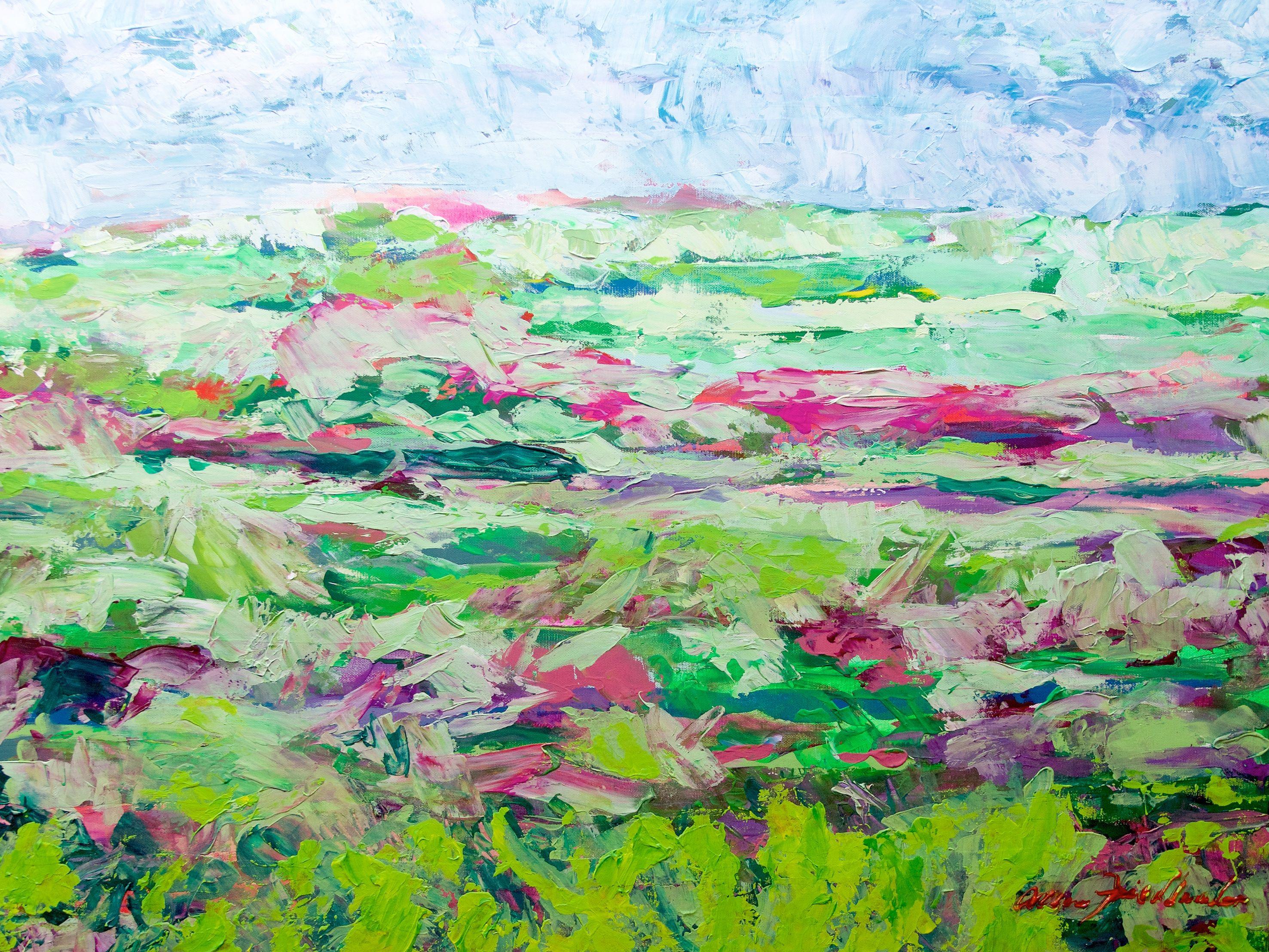 Greenfields, Painting, Acrylic on Canvas - Art by Allan P Friedlander