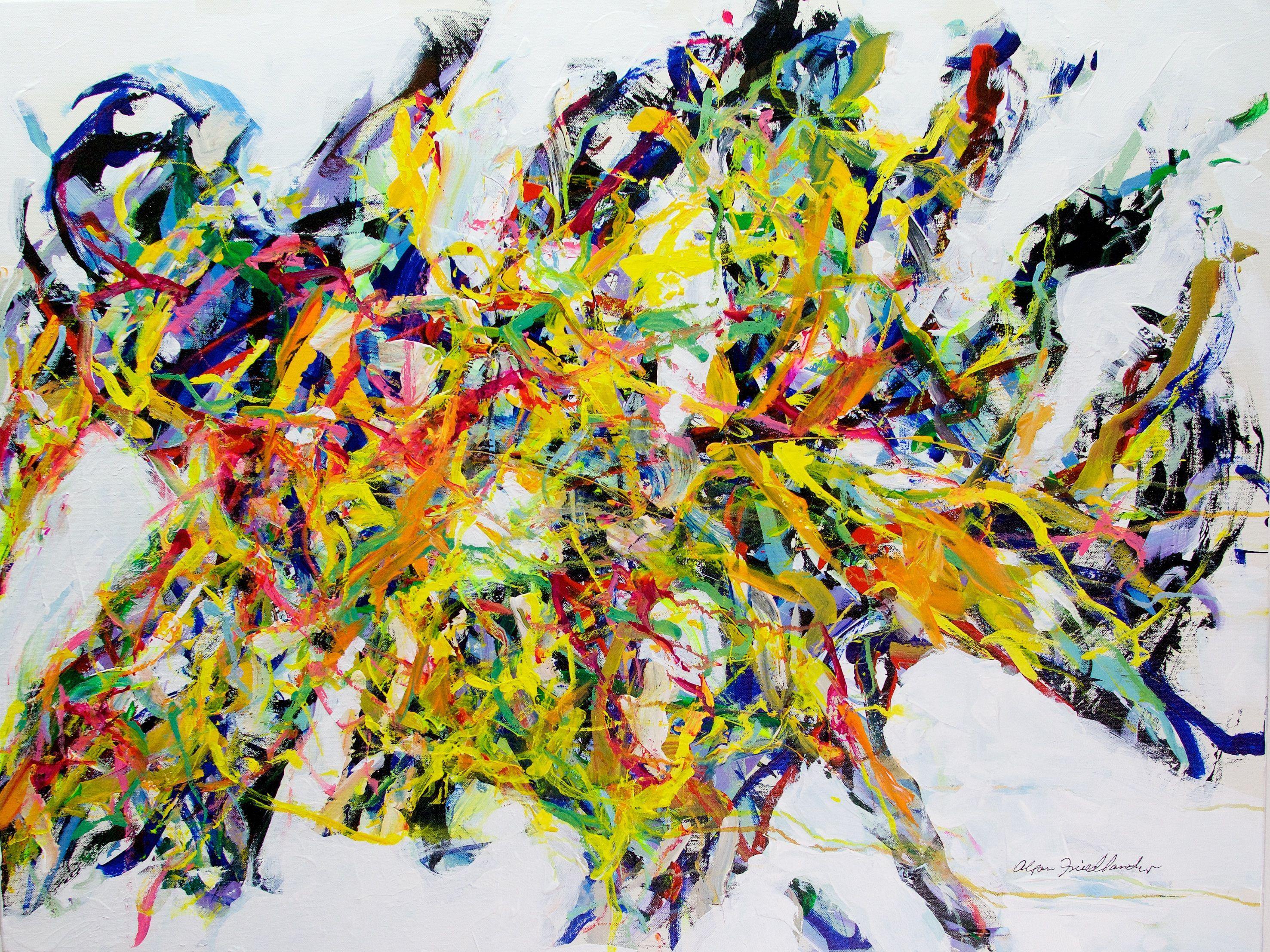 Bloody Soccer, Painting, Acrylic on Canvas - Art by Allan P Friedlander