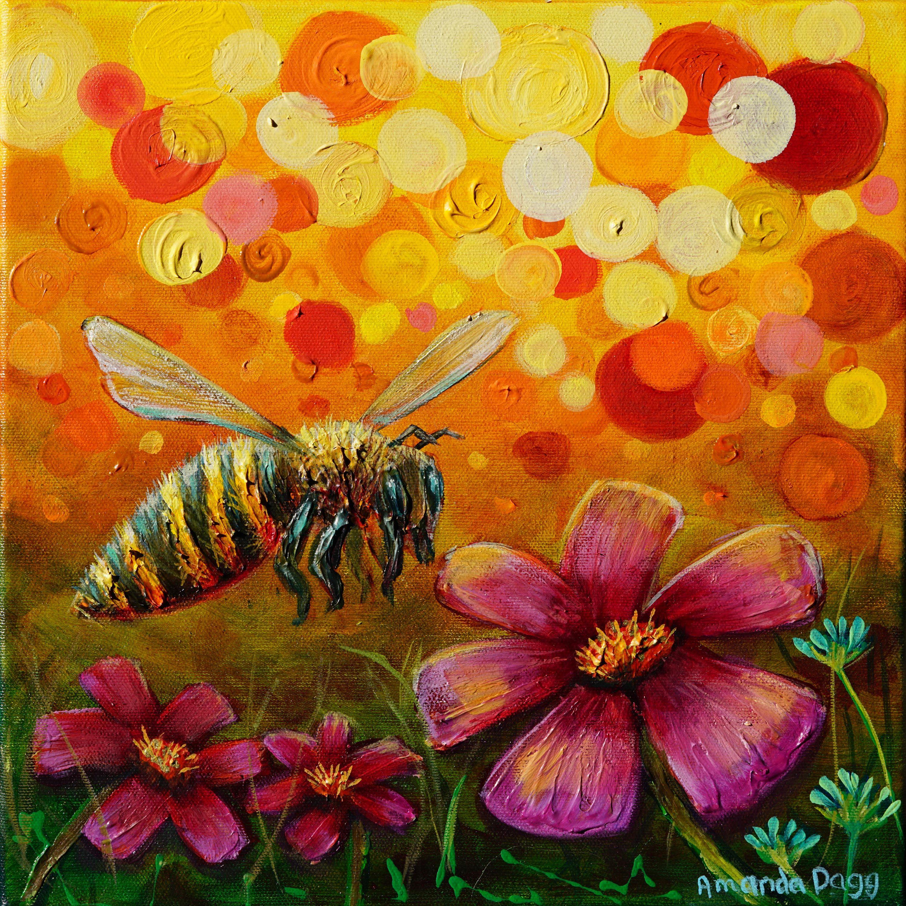 Blooming Waltz, Gemälde, Acryl auf Leinwand – Art von Amanda Dagg