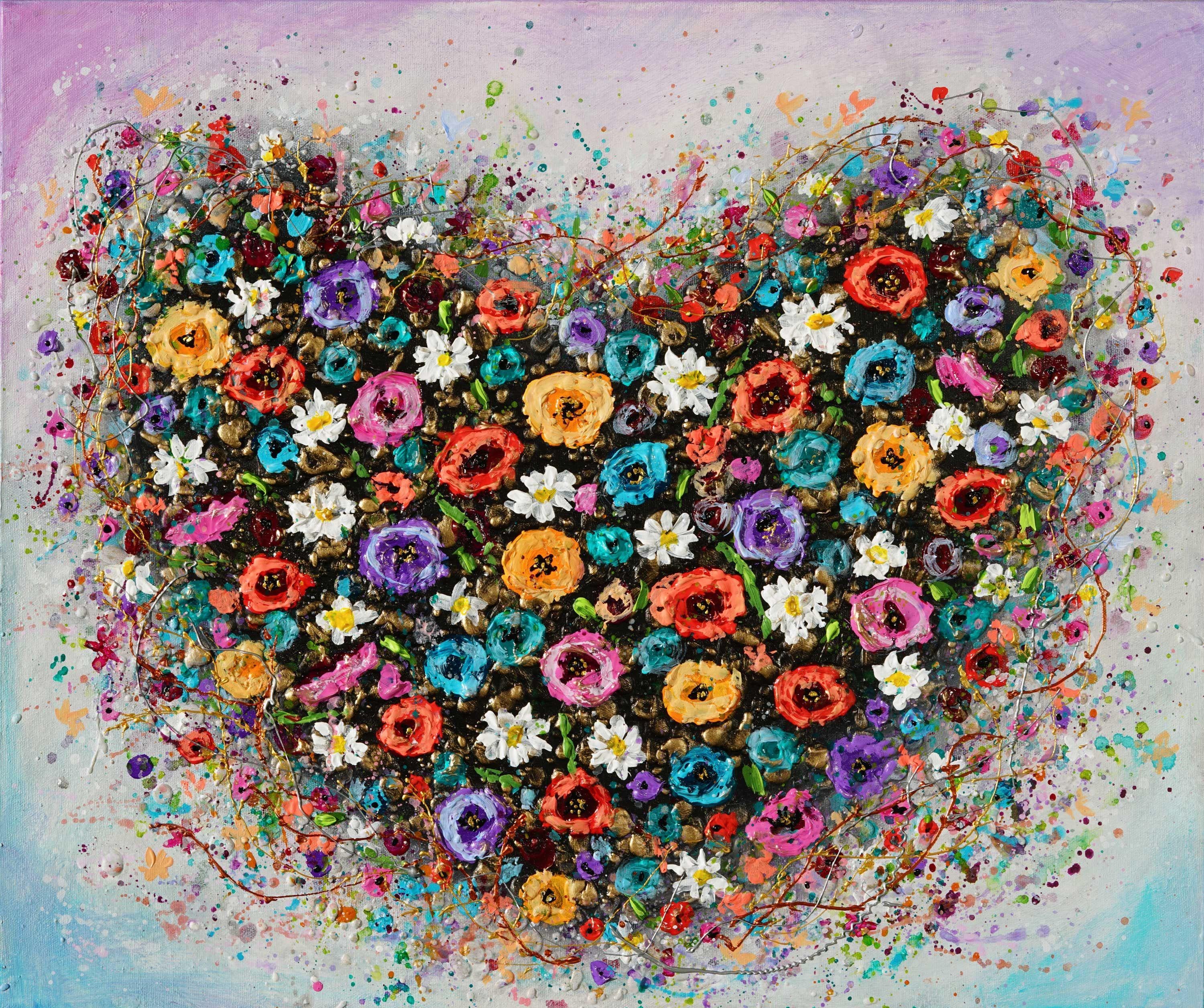 Gratitude épanouie, peinture, acrylique sur toile - Art de Amanda Dagg