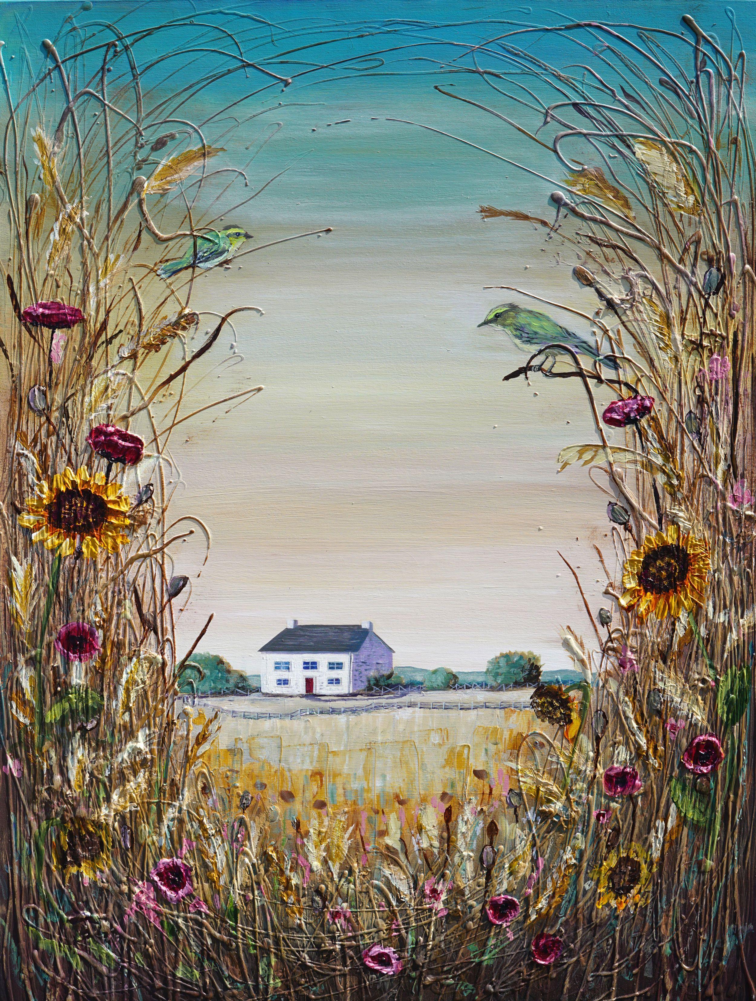 Welsh Cottage Serenity, Painting, Acrylic on Canvas - Art by Amanda Dagg
