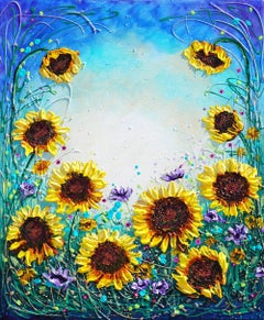 Sunflower Serenade, Painting, Acrylic on Canvas